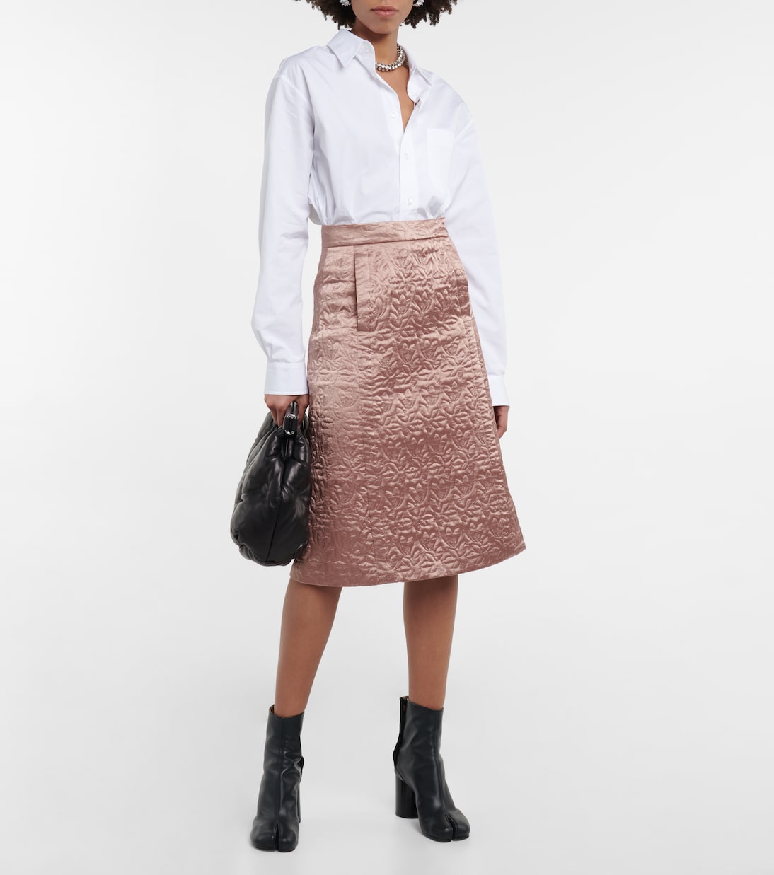 Falda midi wrap en jacquard | Maison Margiela