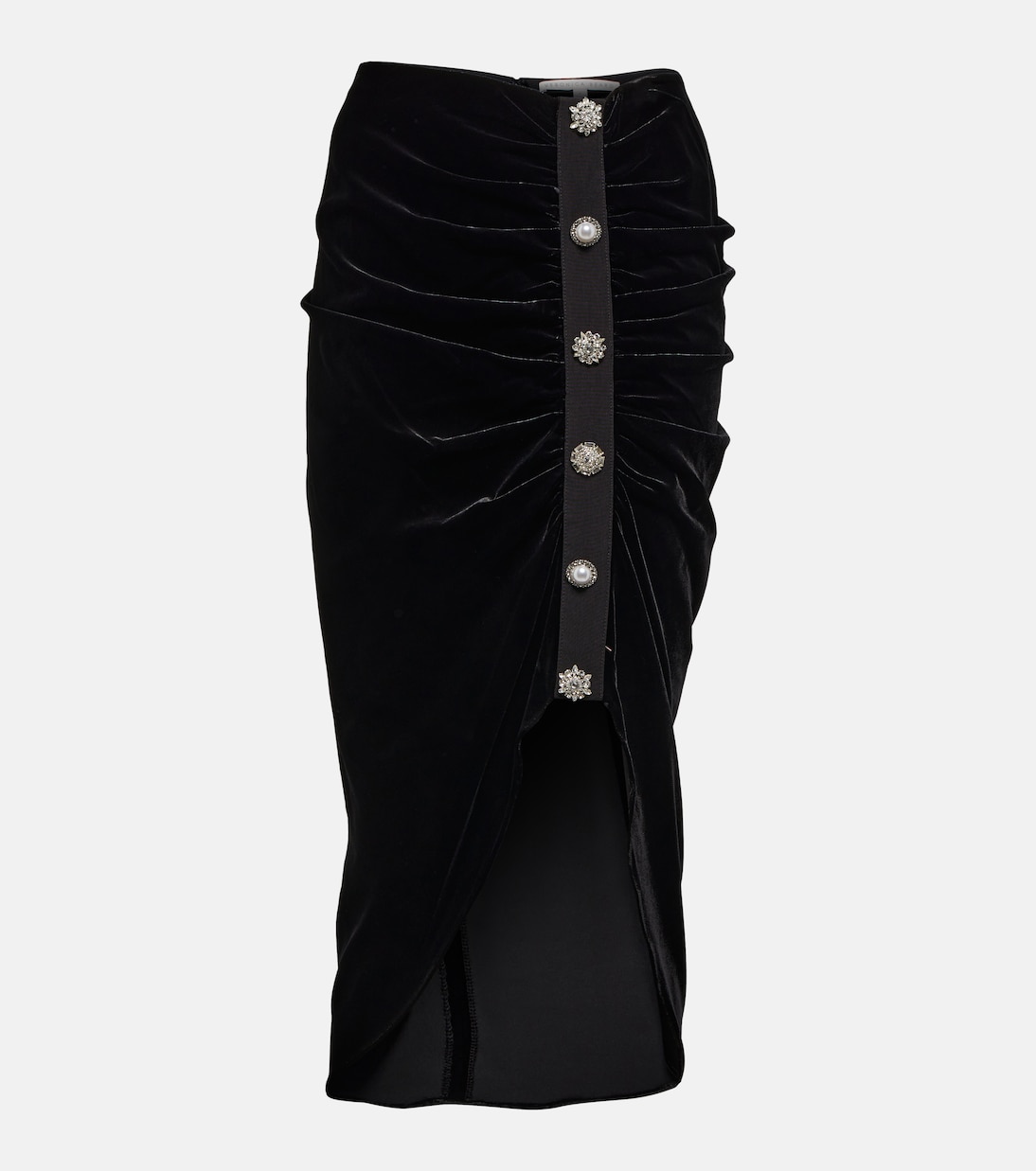 Vestido midi Ari de terciopelo adornado | Veronica Beard