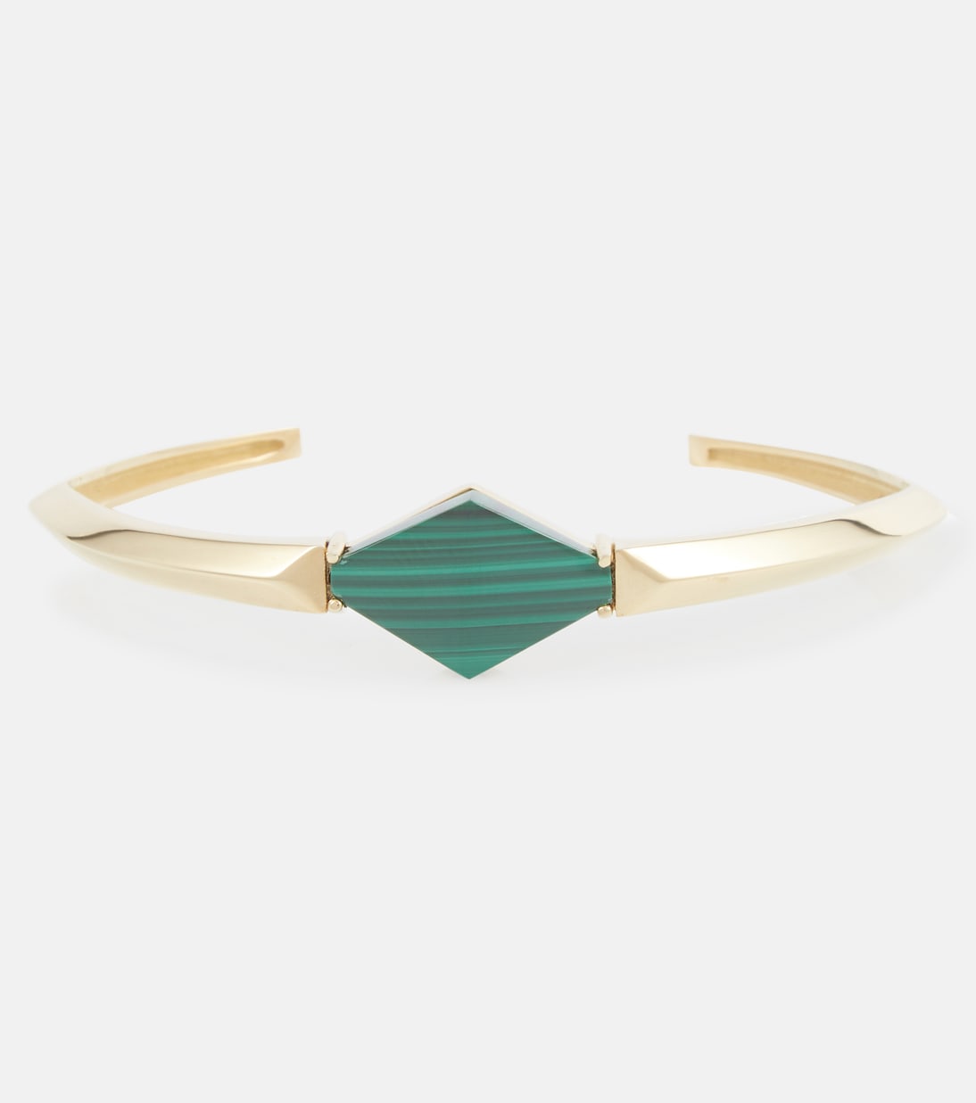 Deco Rombo 9kt gold arm cuff with malachite | Aliita