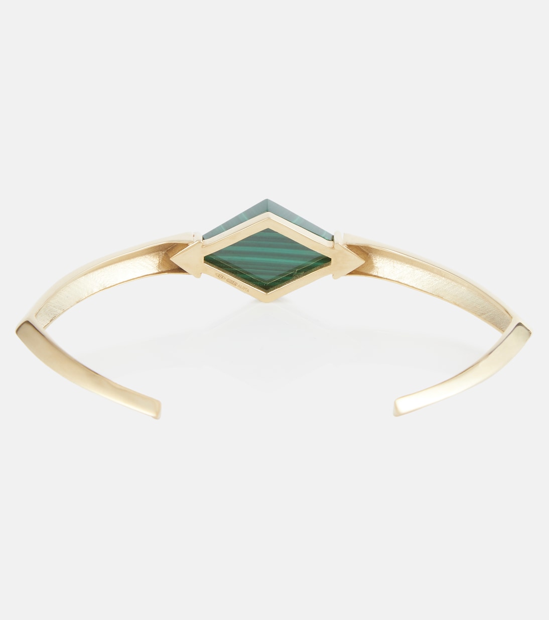 Deco Rombo 9kt gold arm cuff with malachite | Aliita