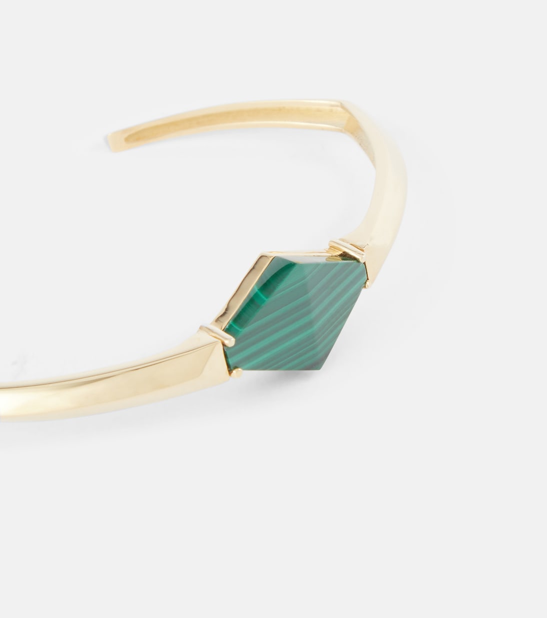 Deco Rombo 9kt gold arm cuff with malachite | Aliita
