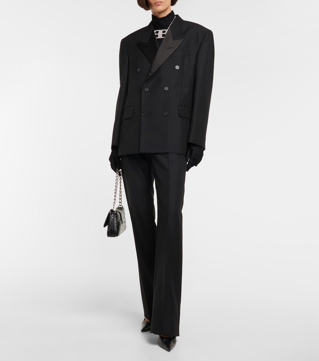 High-Rise-Hose einem Wollgemisch | Balenciaga