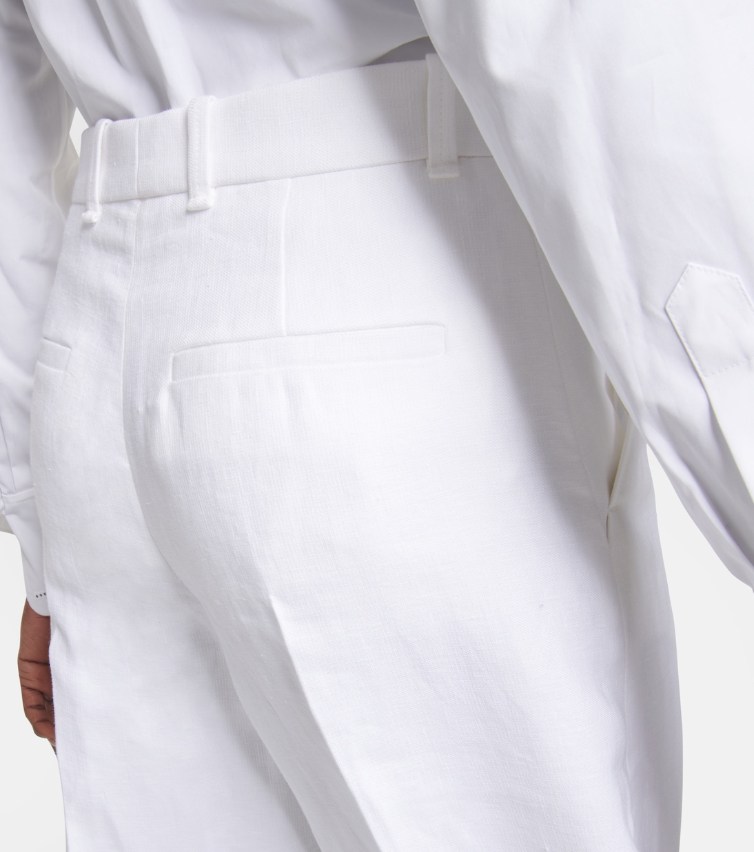 Pantalon ample à taille haute en lin et coton | Chloé