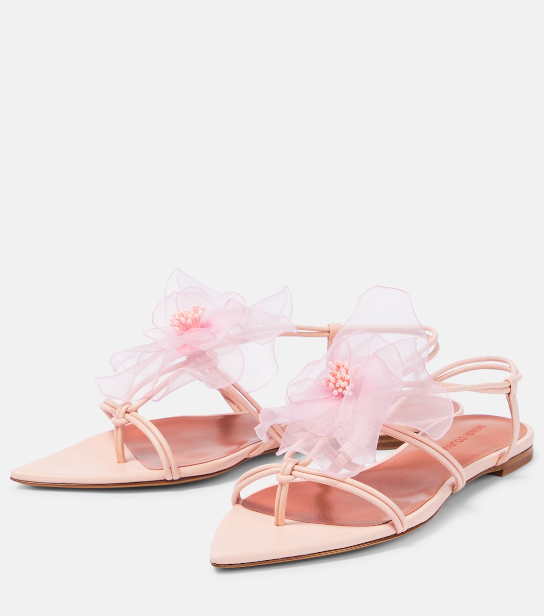 Appliqué leather thong sandals | Nensi Dojaka
