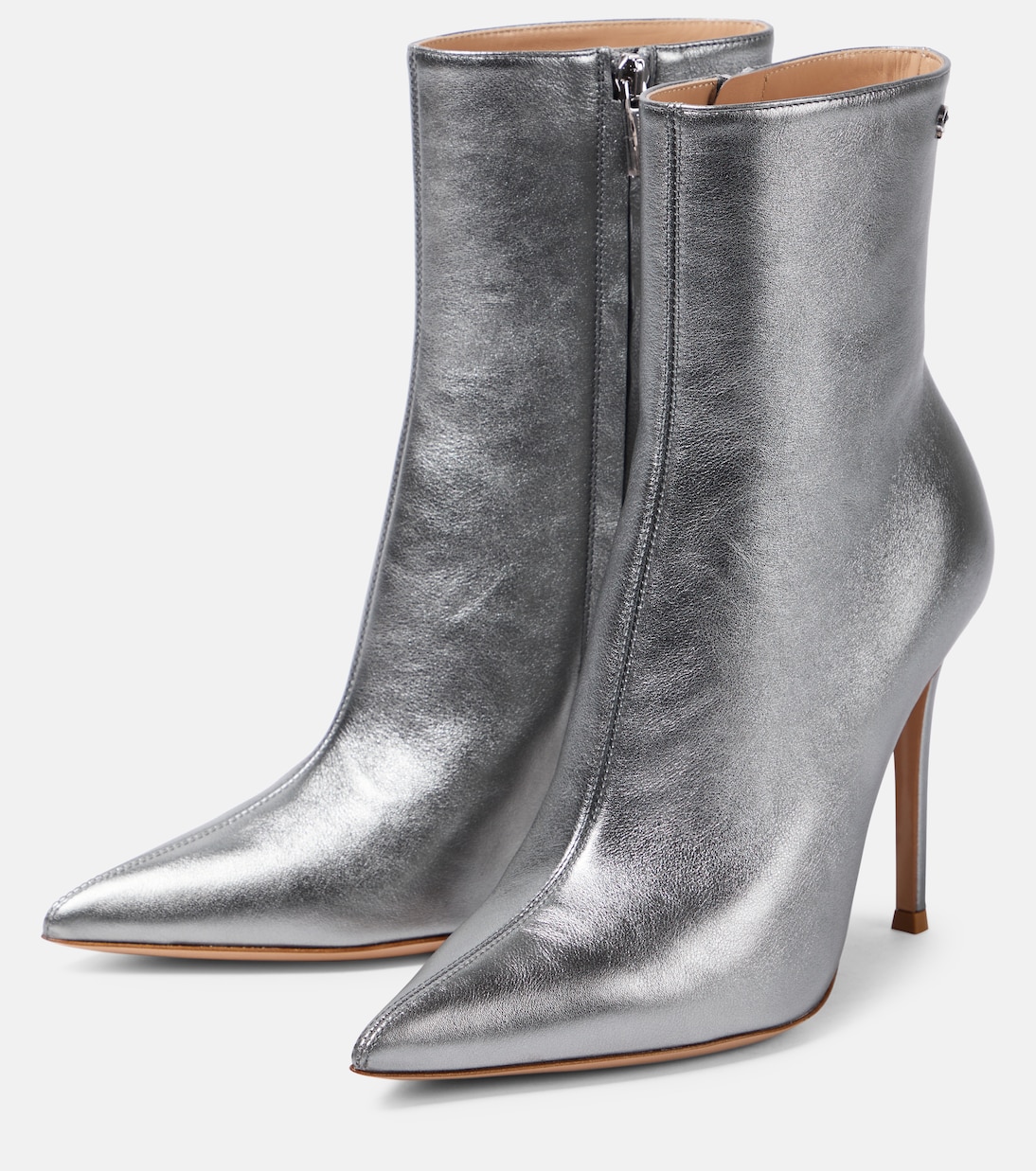 Ankle Boots aus Metallic-Leder | Gianvito Rossi