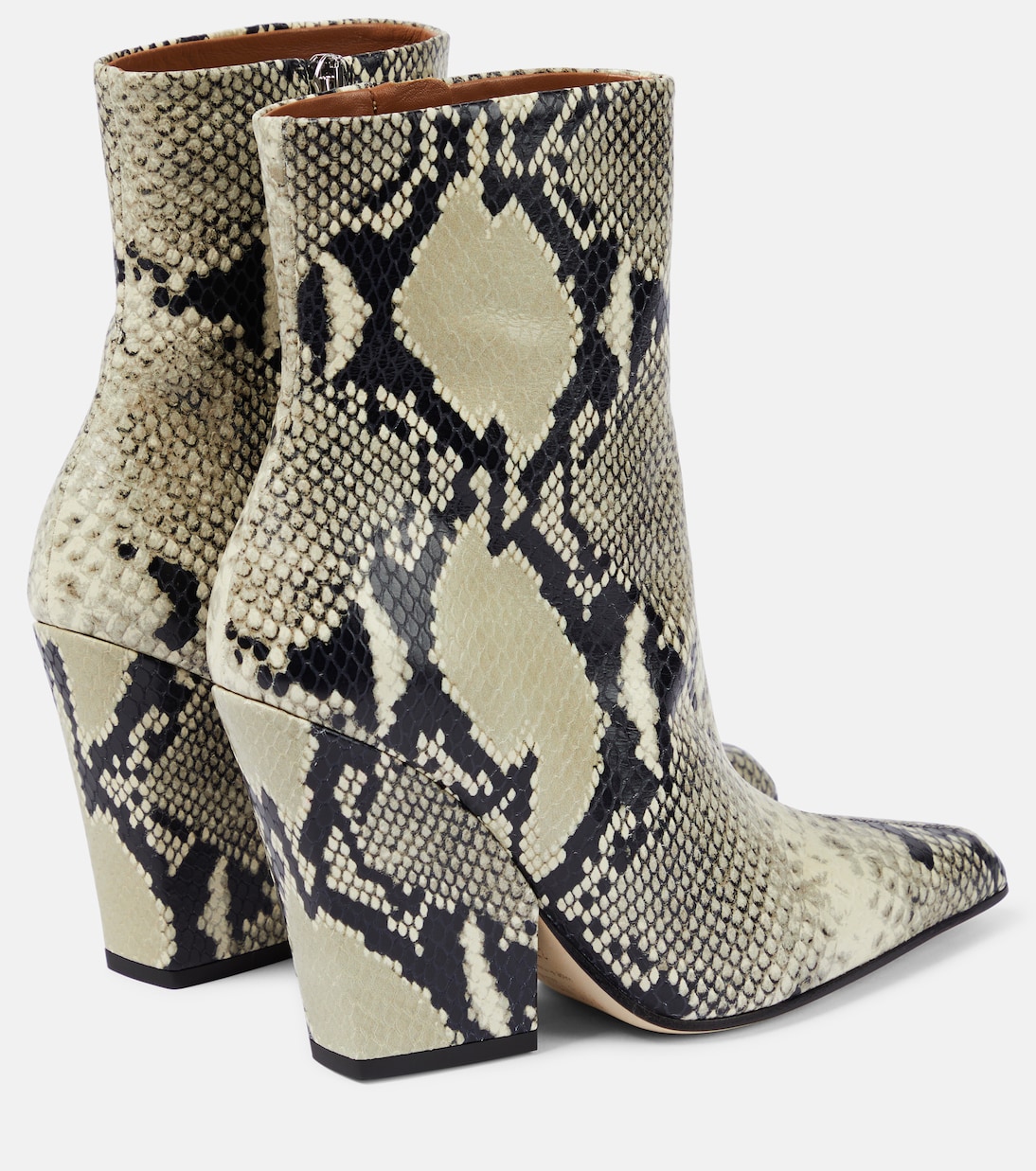 Jane snake-print leather ankle boots | Paris Texas