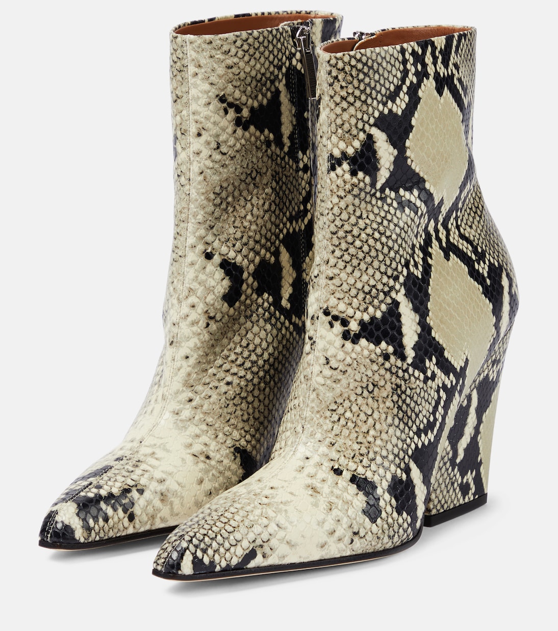 Jane snake-print leather ankle boots | Paris Texas