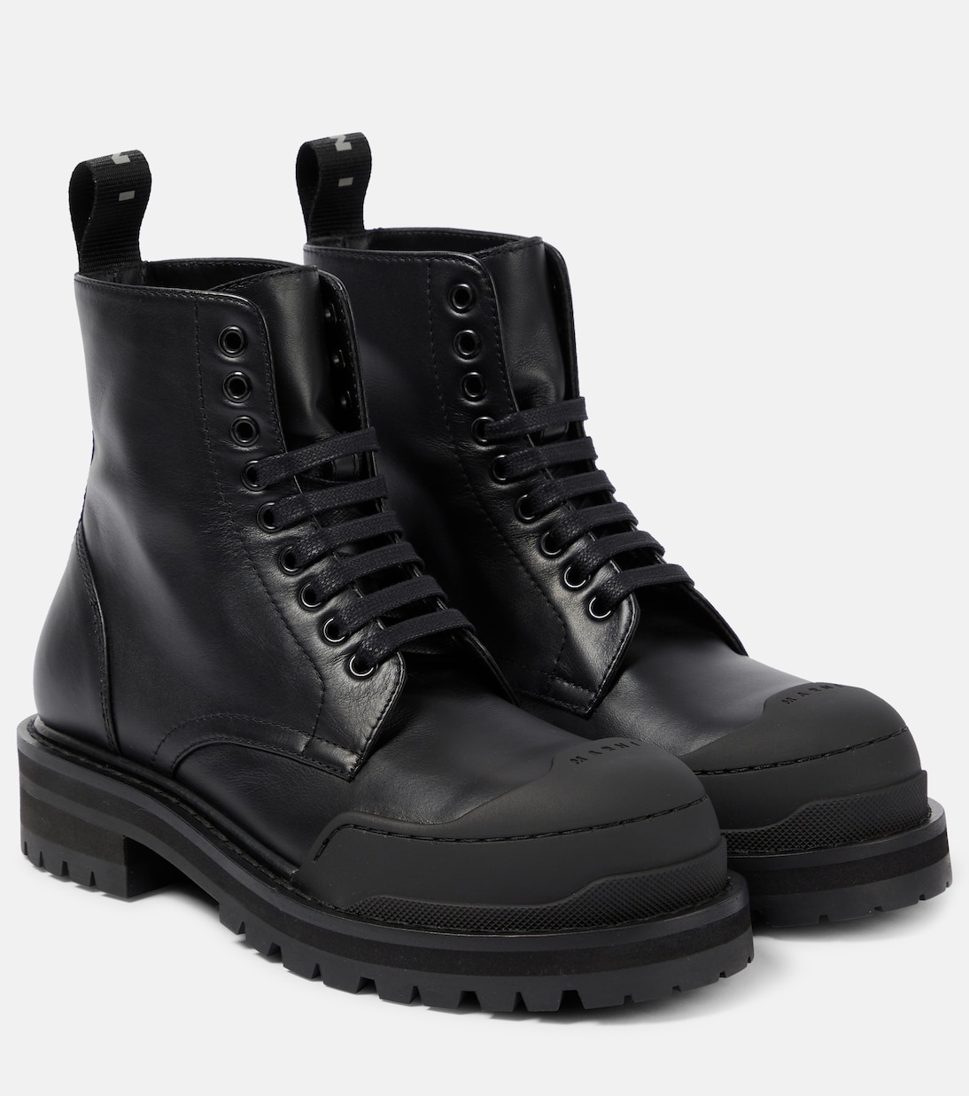 Black leather chunky clog sabot | Marni