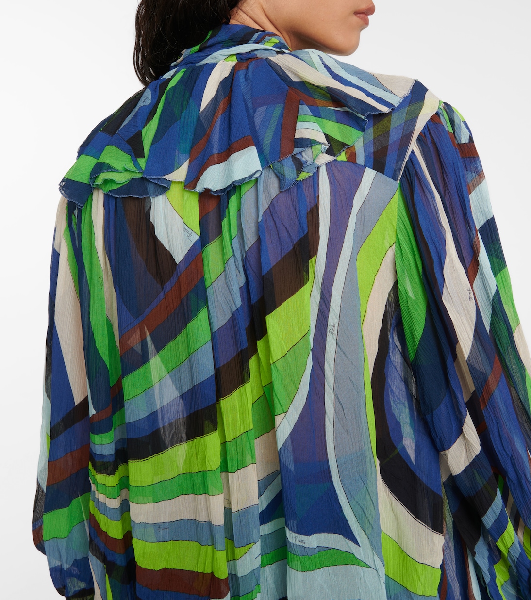 Iride tie-neck silk chiffon blouse | Pucci