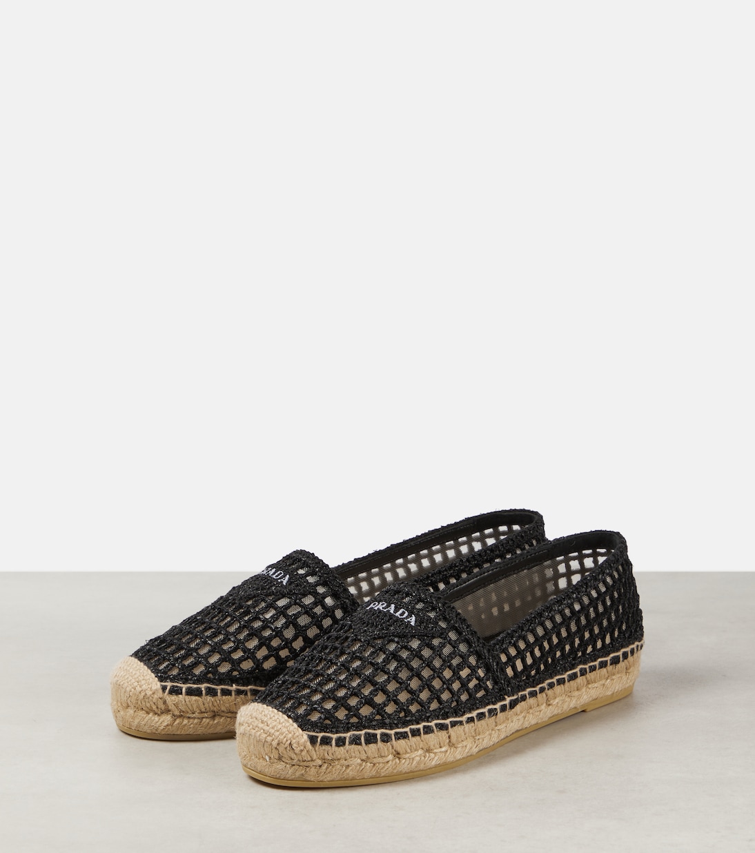 Espadrilles en crochet à logo | Prada