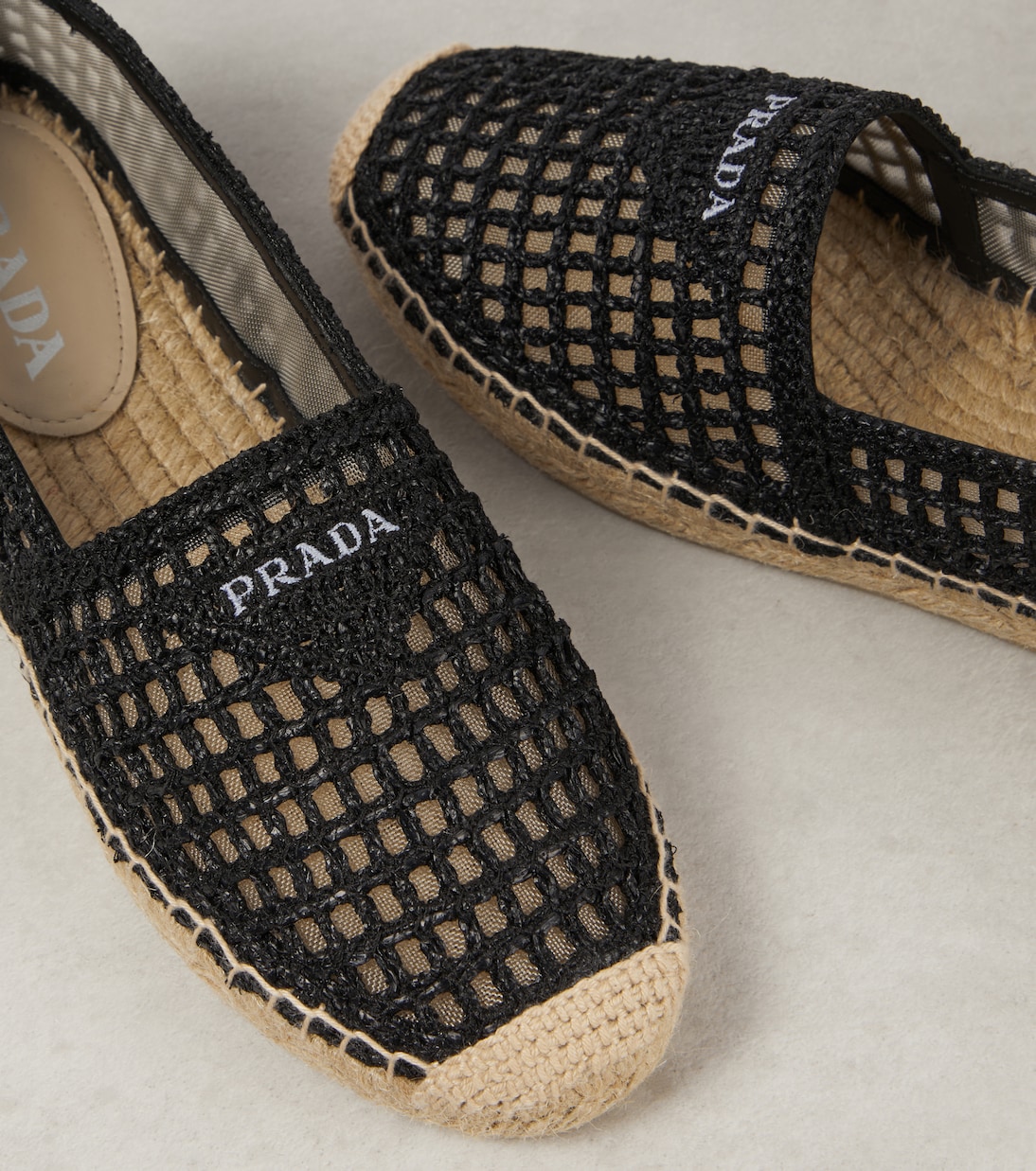 Espadrilles en crochet à logo | Prada