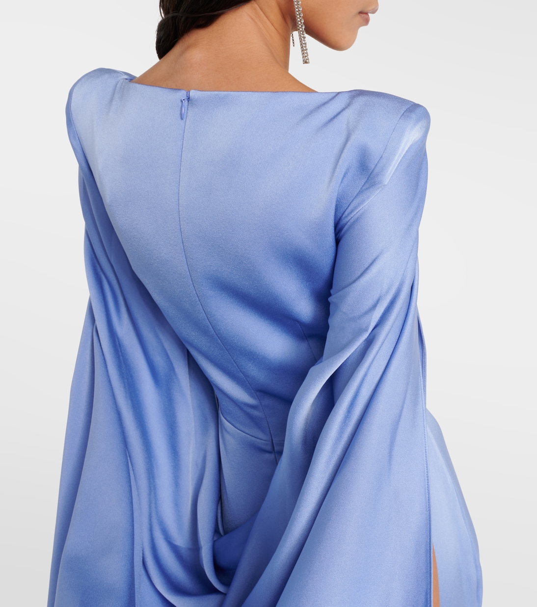 Caped crêpe satin gown | Alex Perry