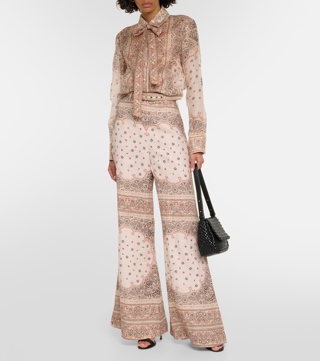 Matchmaker printed linen and silk blouse | Zimmermann