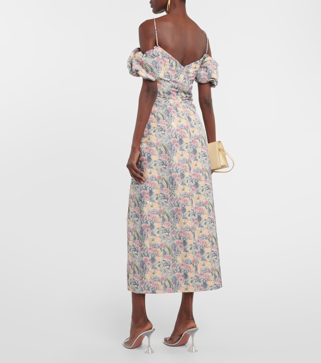 Vestido midi sin tirantes fruncido | Markarian