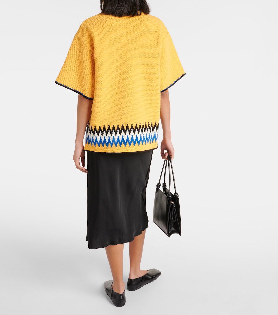 Jacquard-trimmed cotton jersey T-shirt | Jil Sander