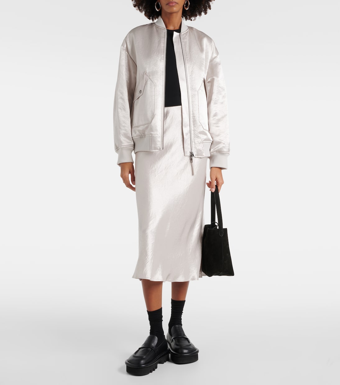 Leisure falda midi Alessio de satén | Max Mara