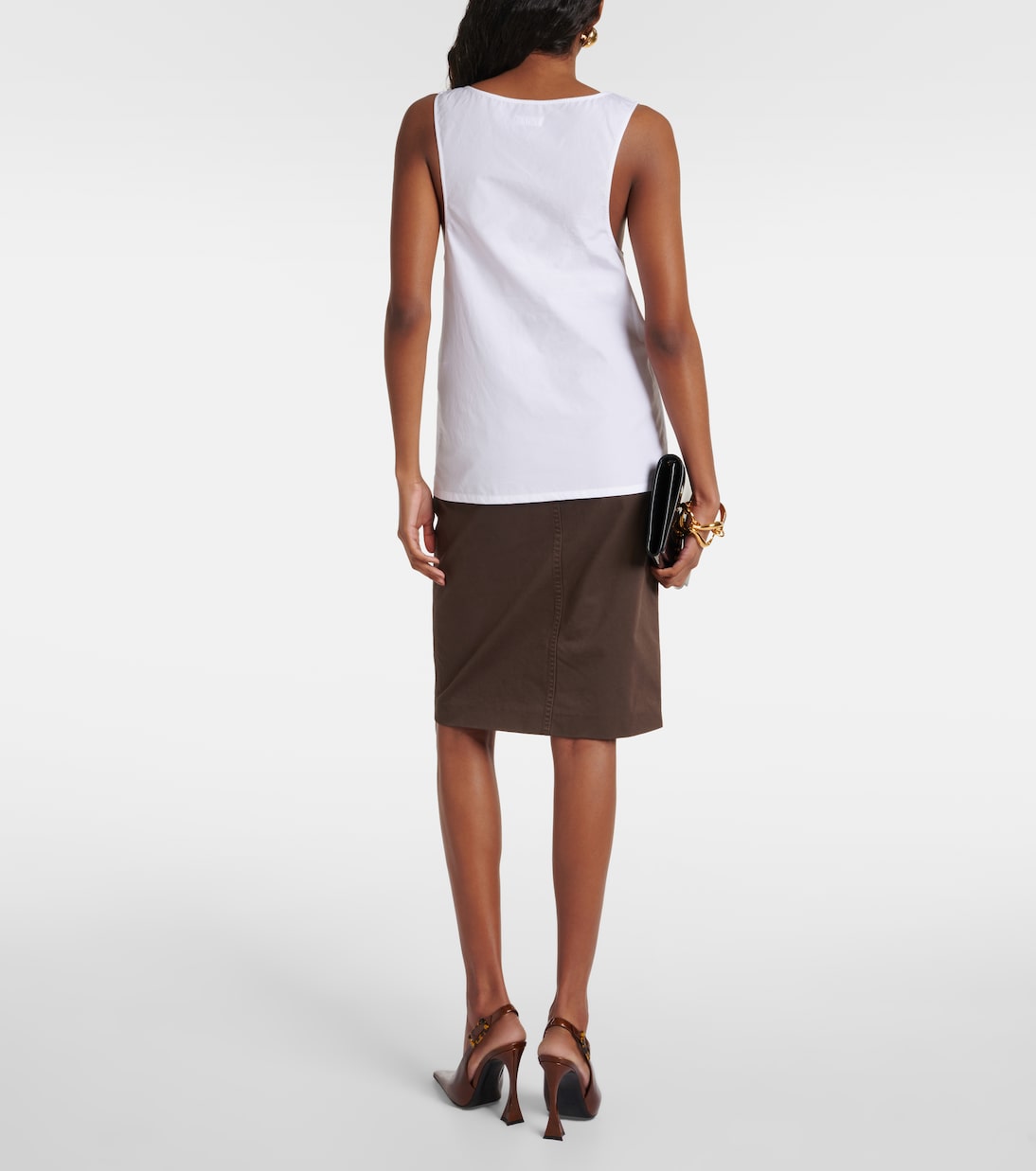 Tank top in popeline di cotone | Saint Laurent