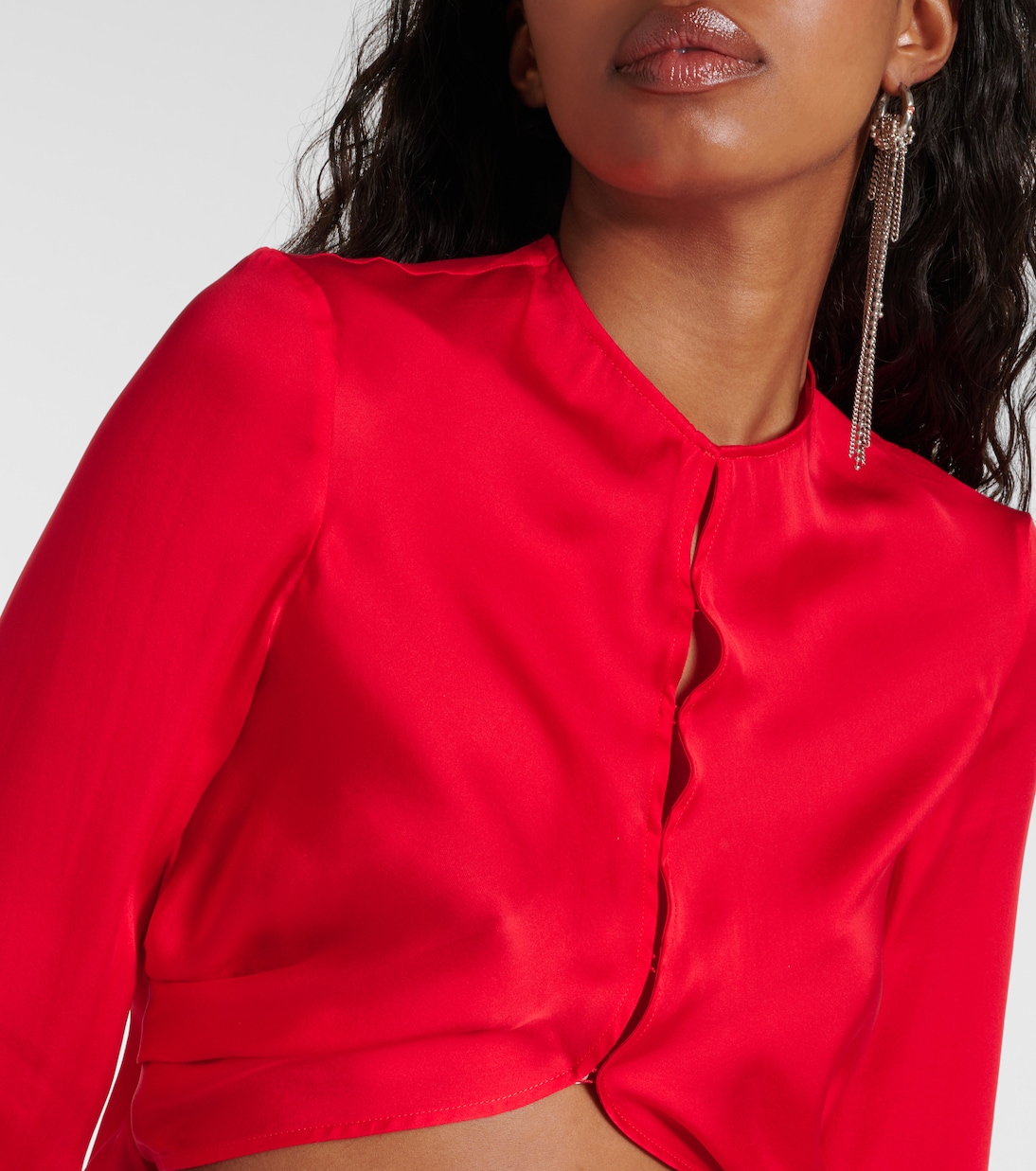 Top cropped in seta | Acne Studios