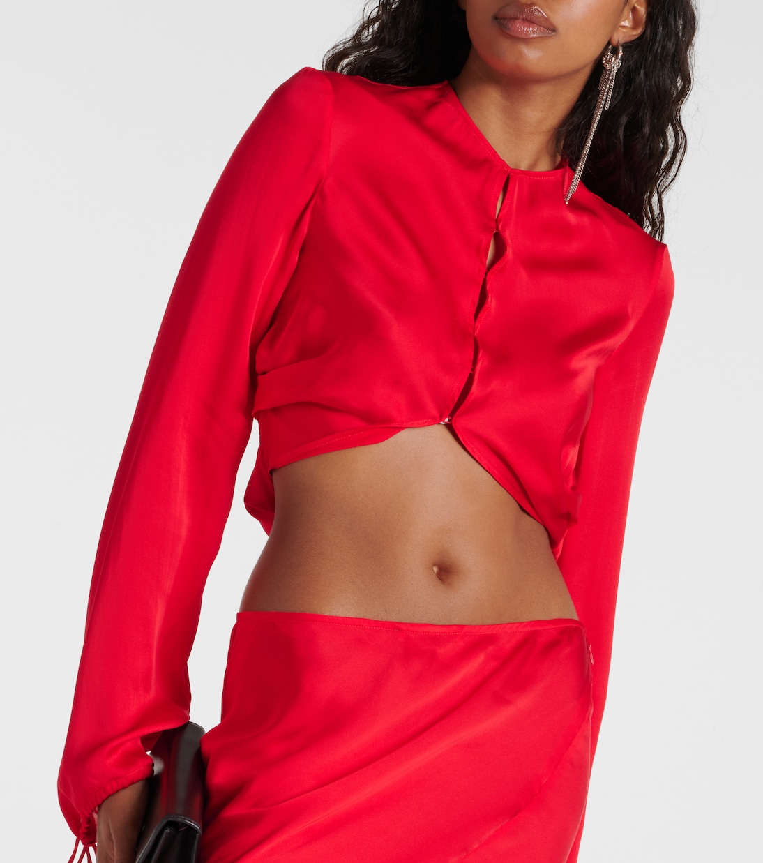 Top cropped in seta | Acne Studios