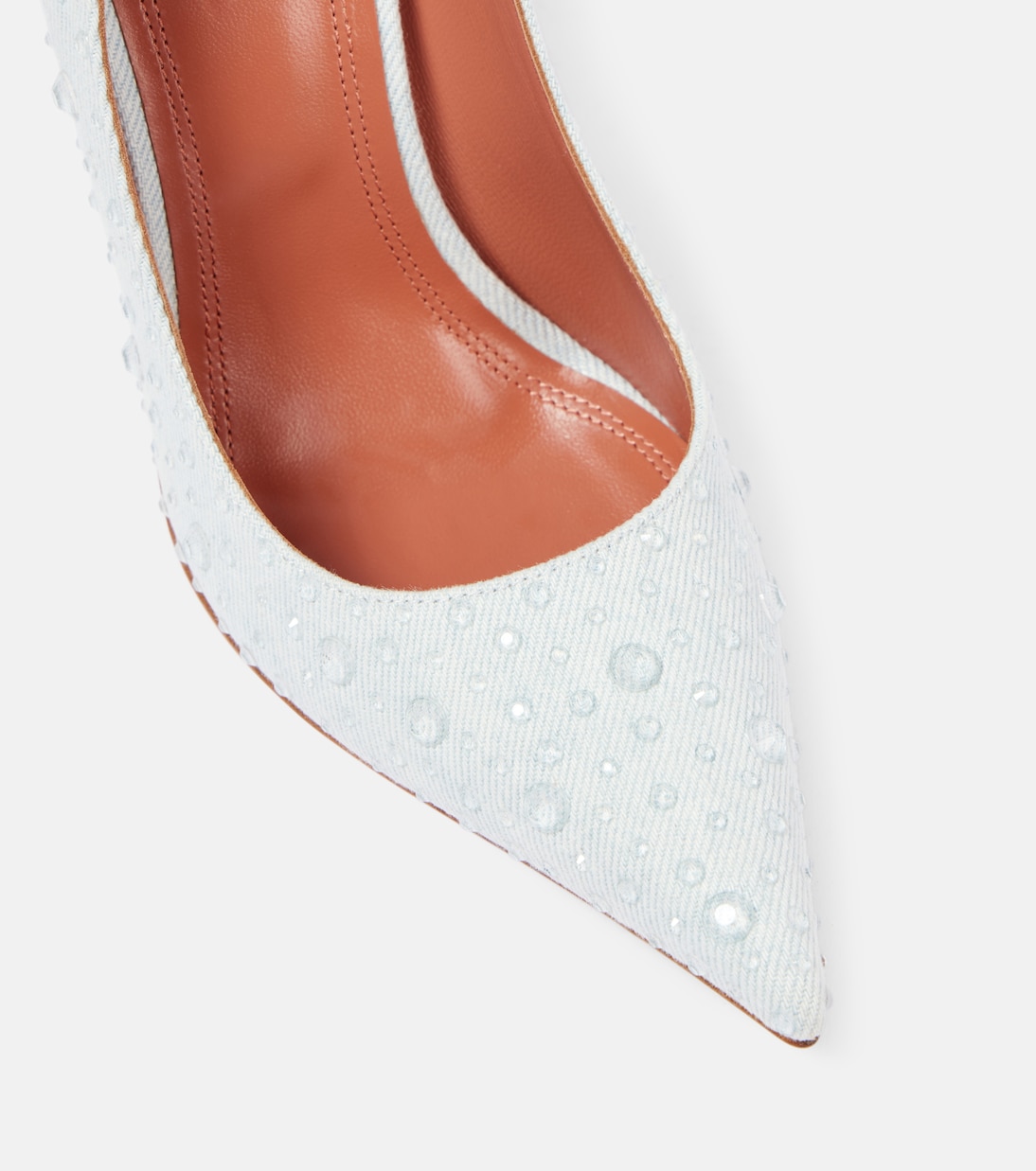 Escarpins Elsa 105 en jean à ornements | Amina Muaddi