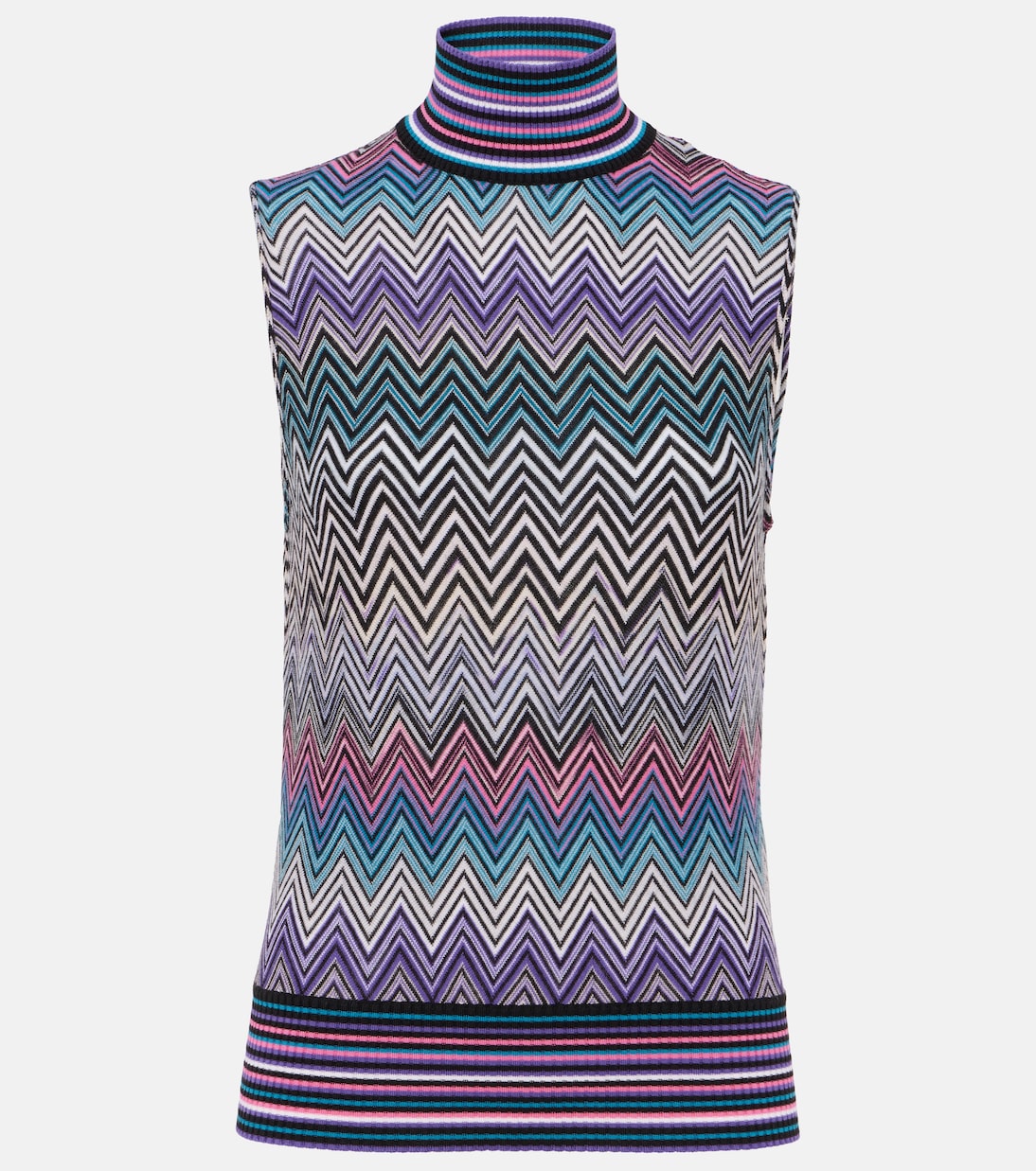 Top de lana con cuello alto en zigzag | Missoni
