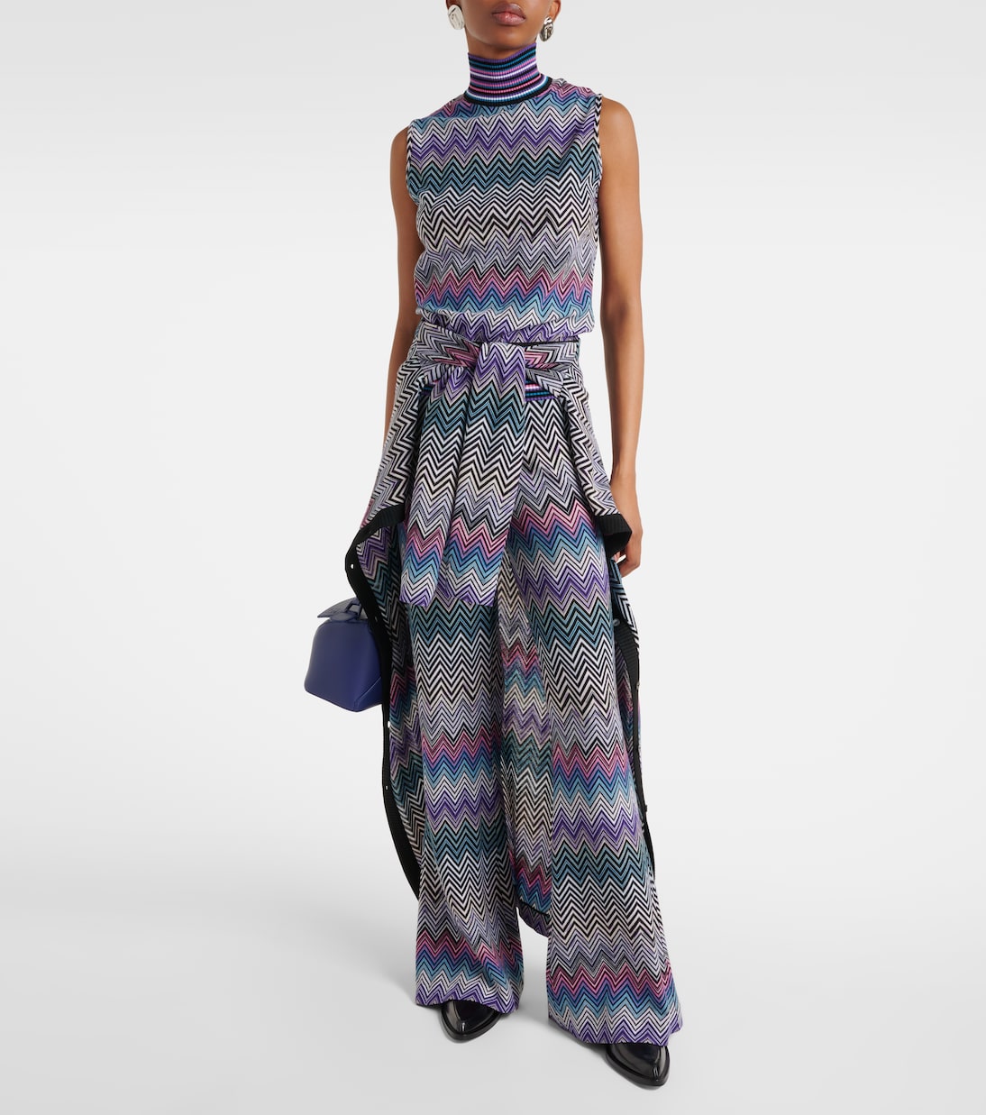 Top de lana con cuello alto en zigzag | Missoni