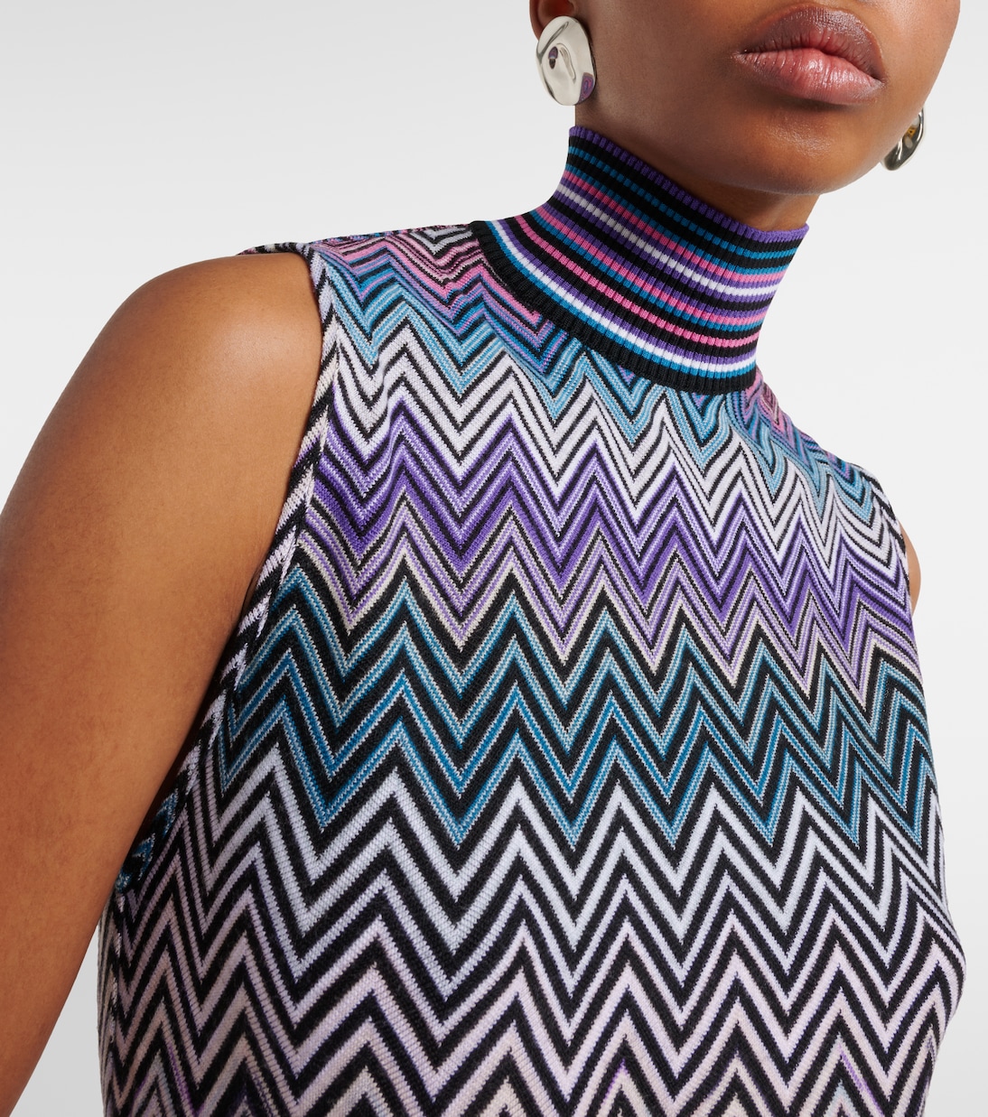 Top de lana con cuello alto en zigzag | Missoni