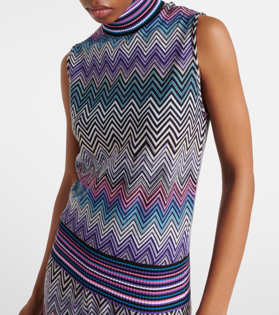 Top de lana con cuello alto en zigzag | Missoni