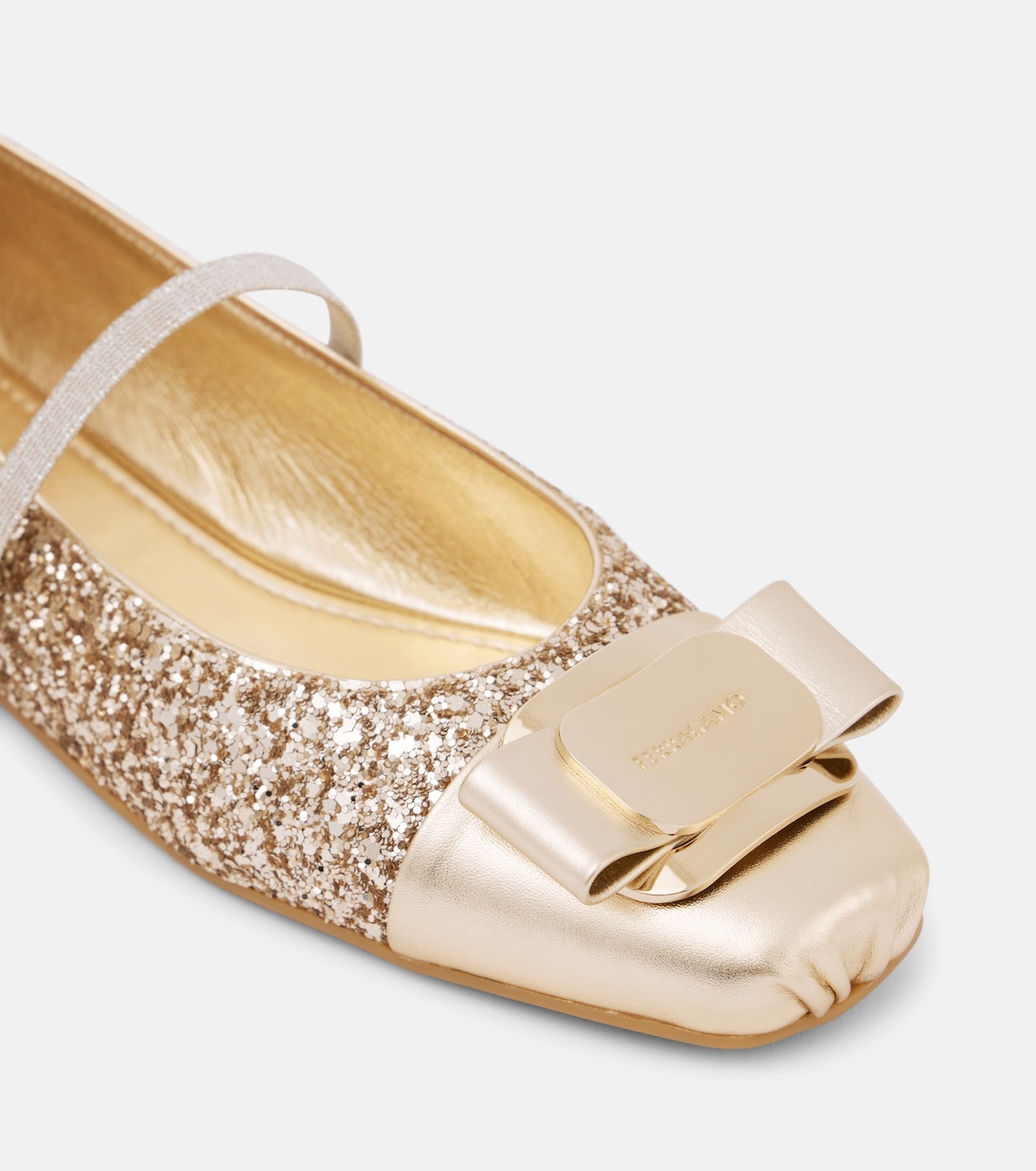 Ballerine Zina con glitter e pelle | Ferragamo