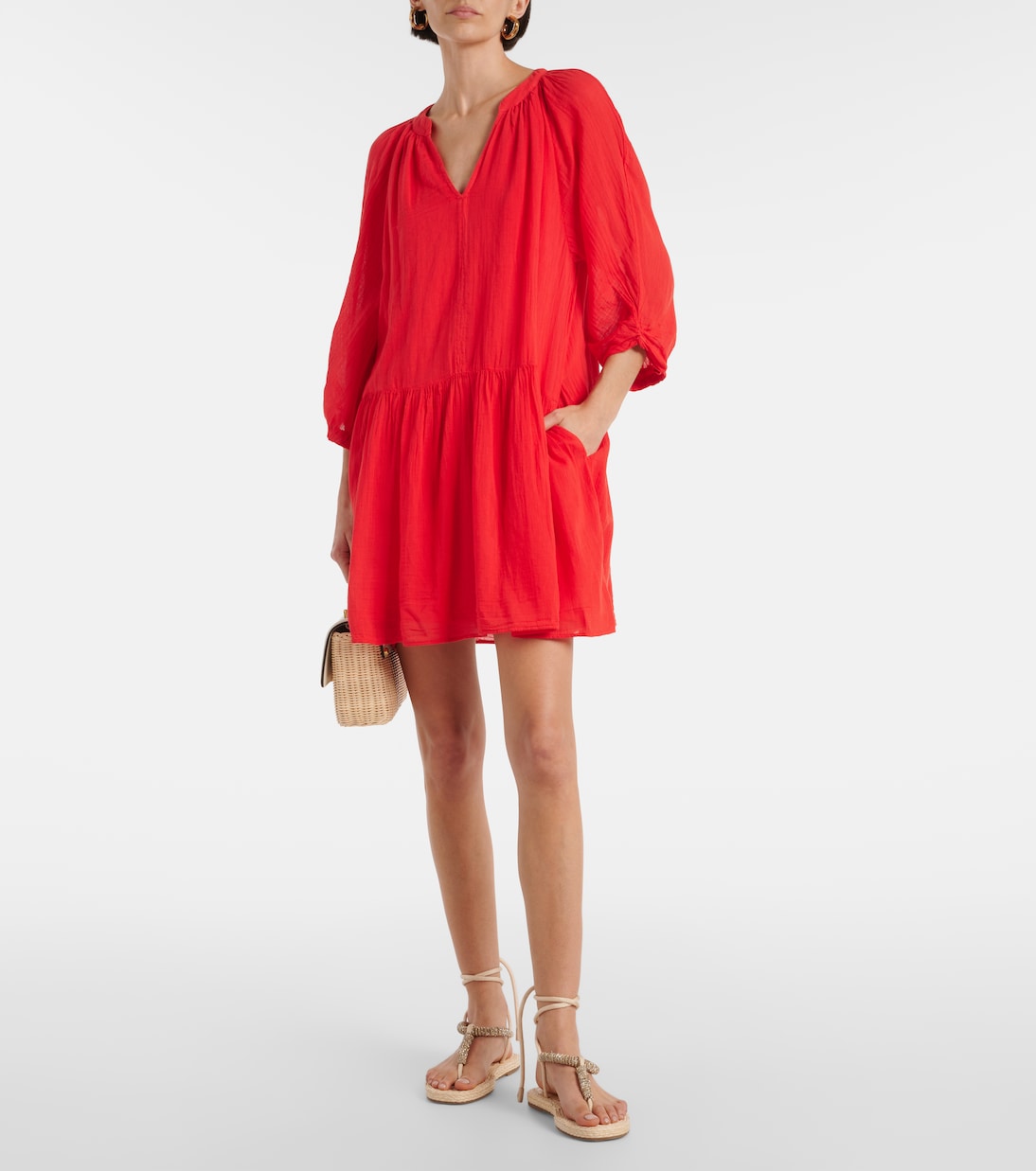Vestido corto Sloan de algodón | Velvet