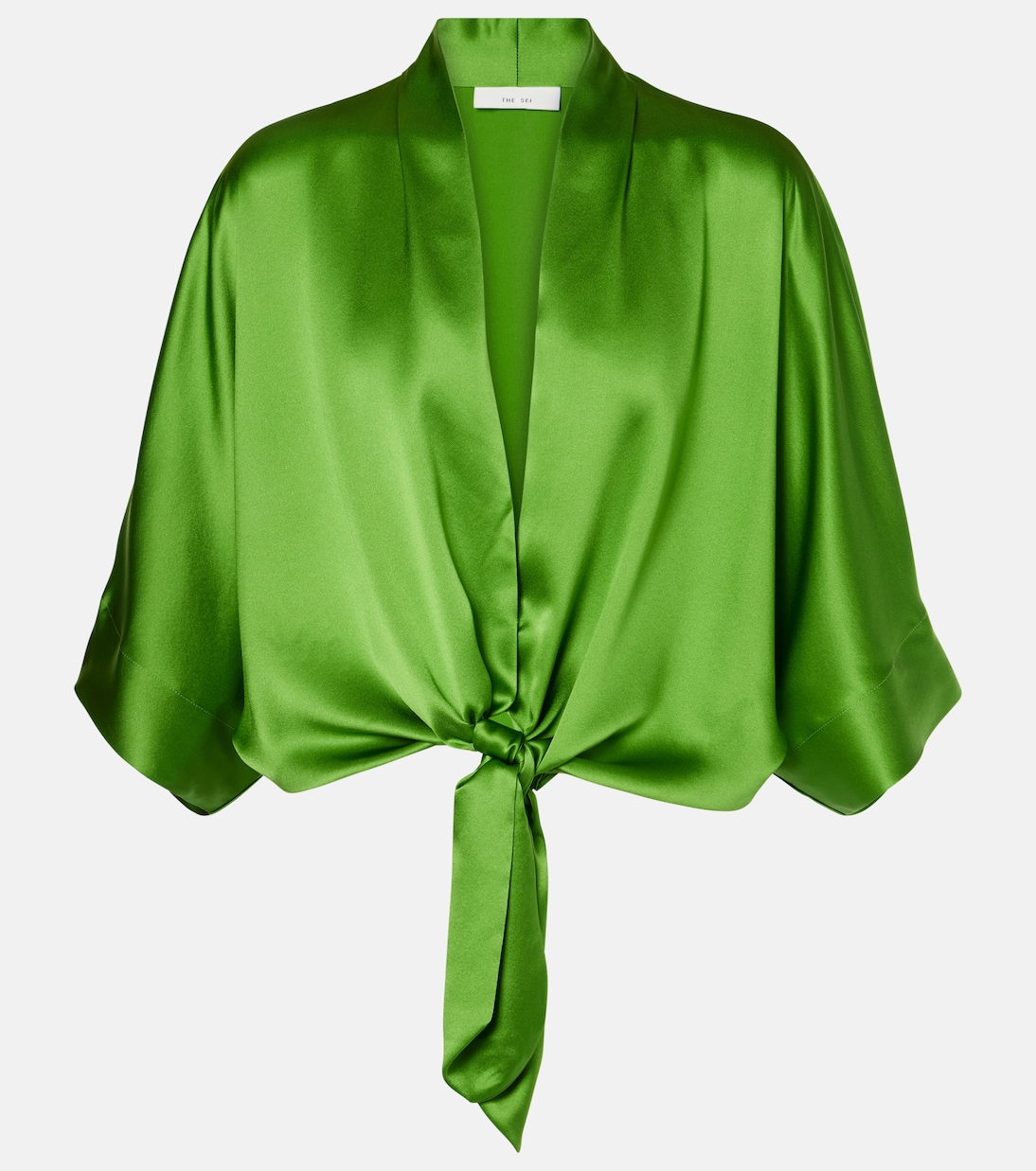 Blouse raccourcie en satin de soie | The Sei