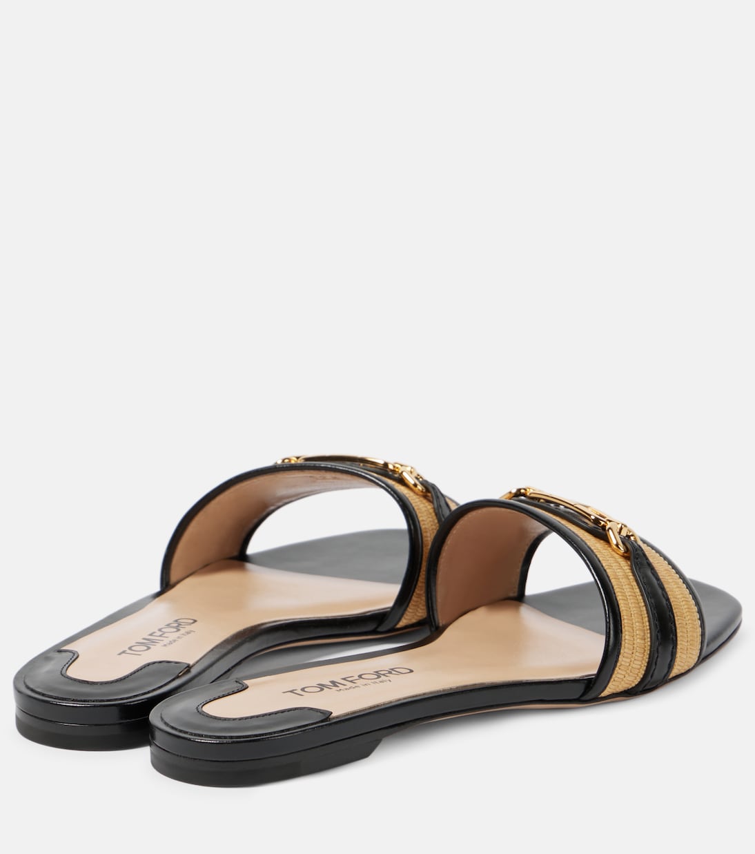 Whitney leather and raffia slides | Tom Ford