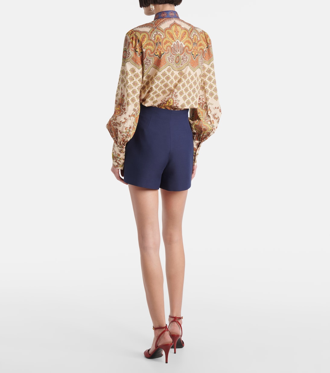 Shorts de Crepe Couture con VGold | Valentino