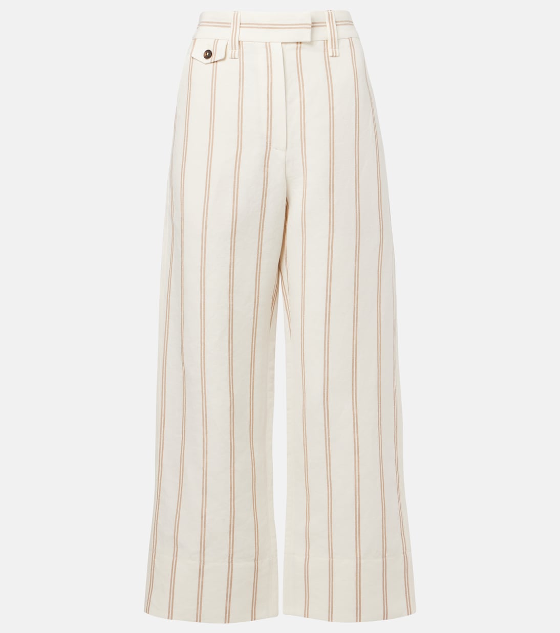 Pantalon chino rayé en lin et coton | Brunello Cucinelli