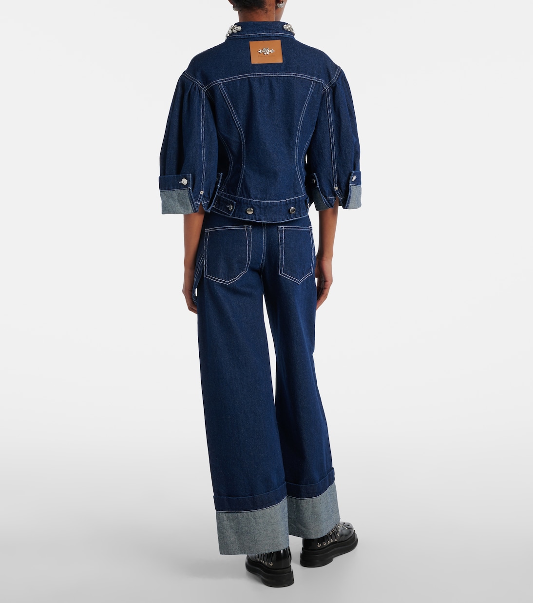 Jeansjacke Turbo mit Kristallen | Simone Rocha