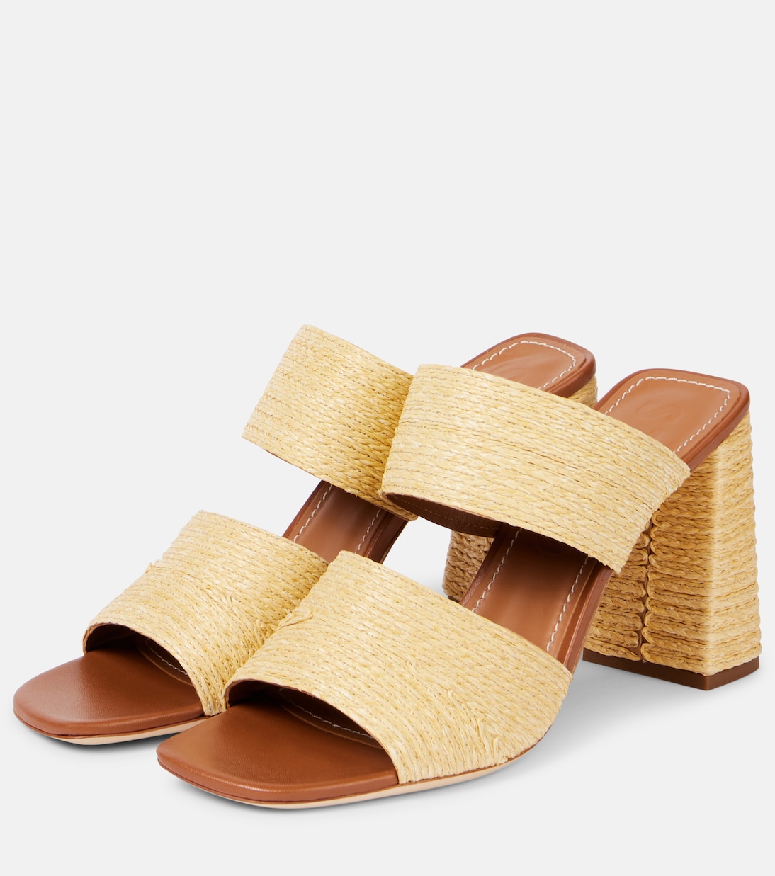 Mules Skylar in rafia e pelle | Staud