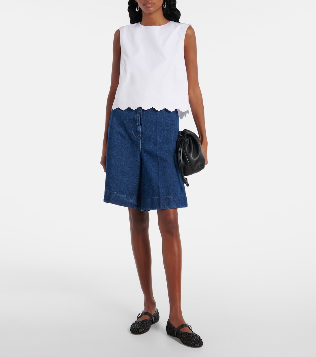 Top cropped in popeline di cotone | Patou