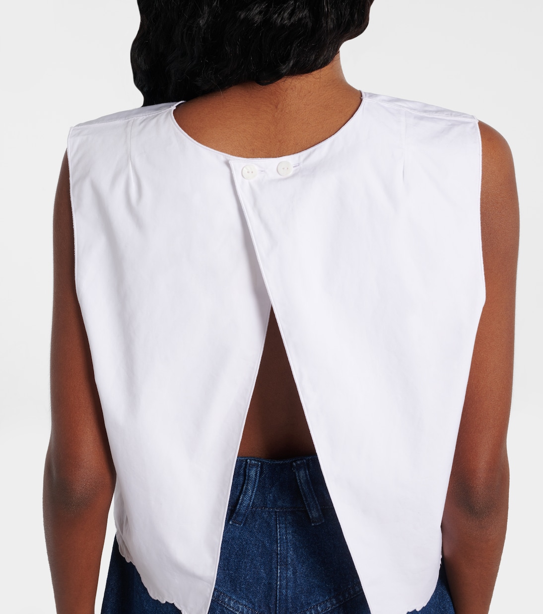 Top cropped in popeline di cotone | Patou