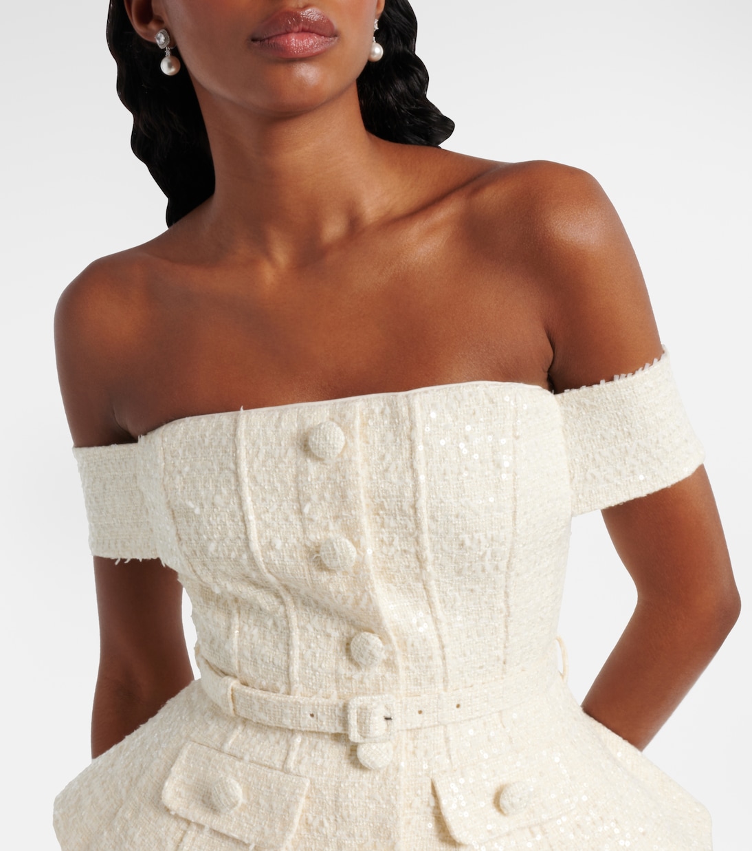 Bridal - Abito midi con paillettes | Self-Portrait