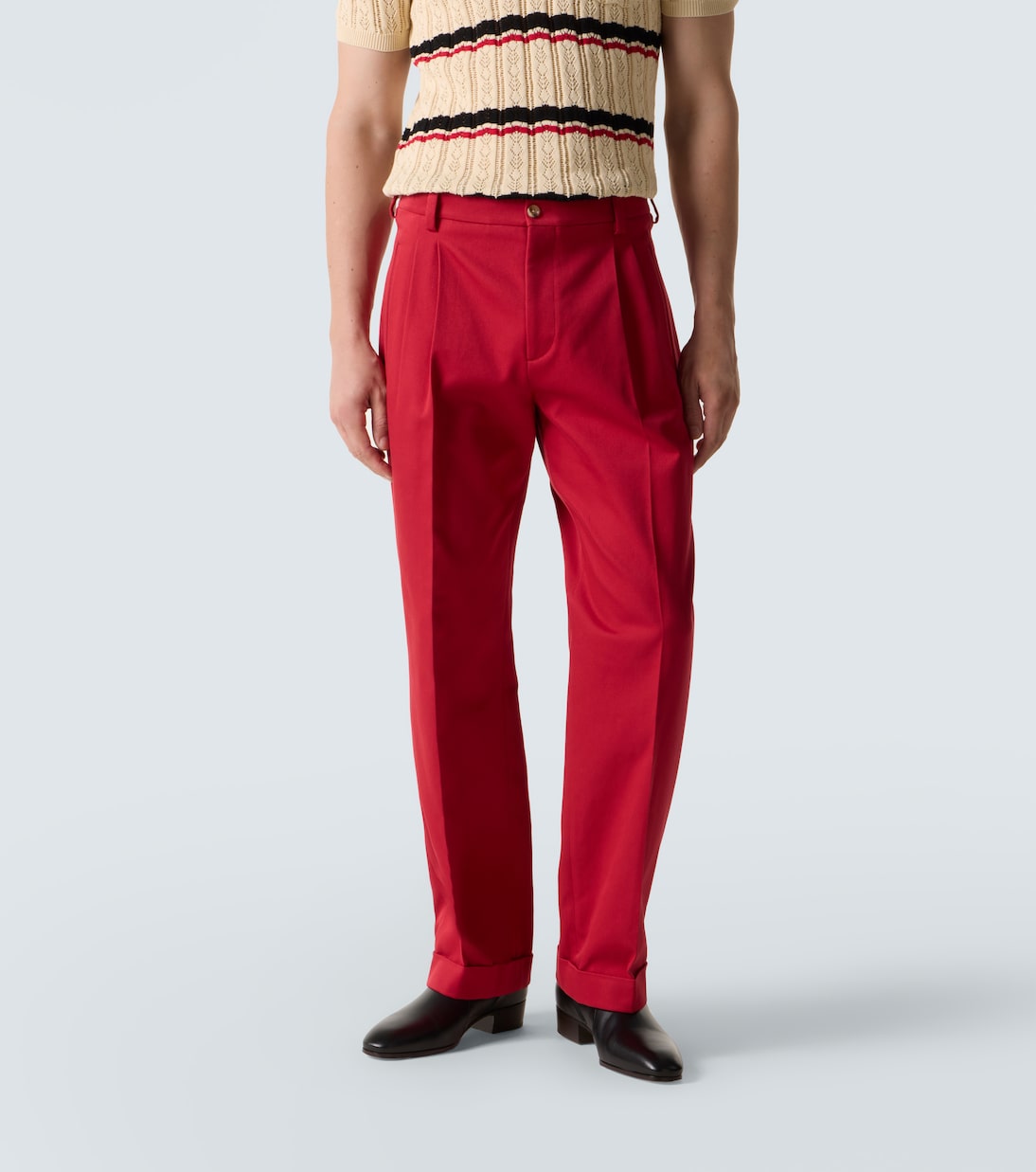 Cotton twill straight pants | Valentino