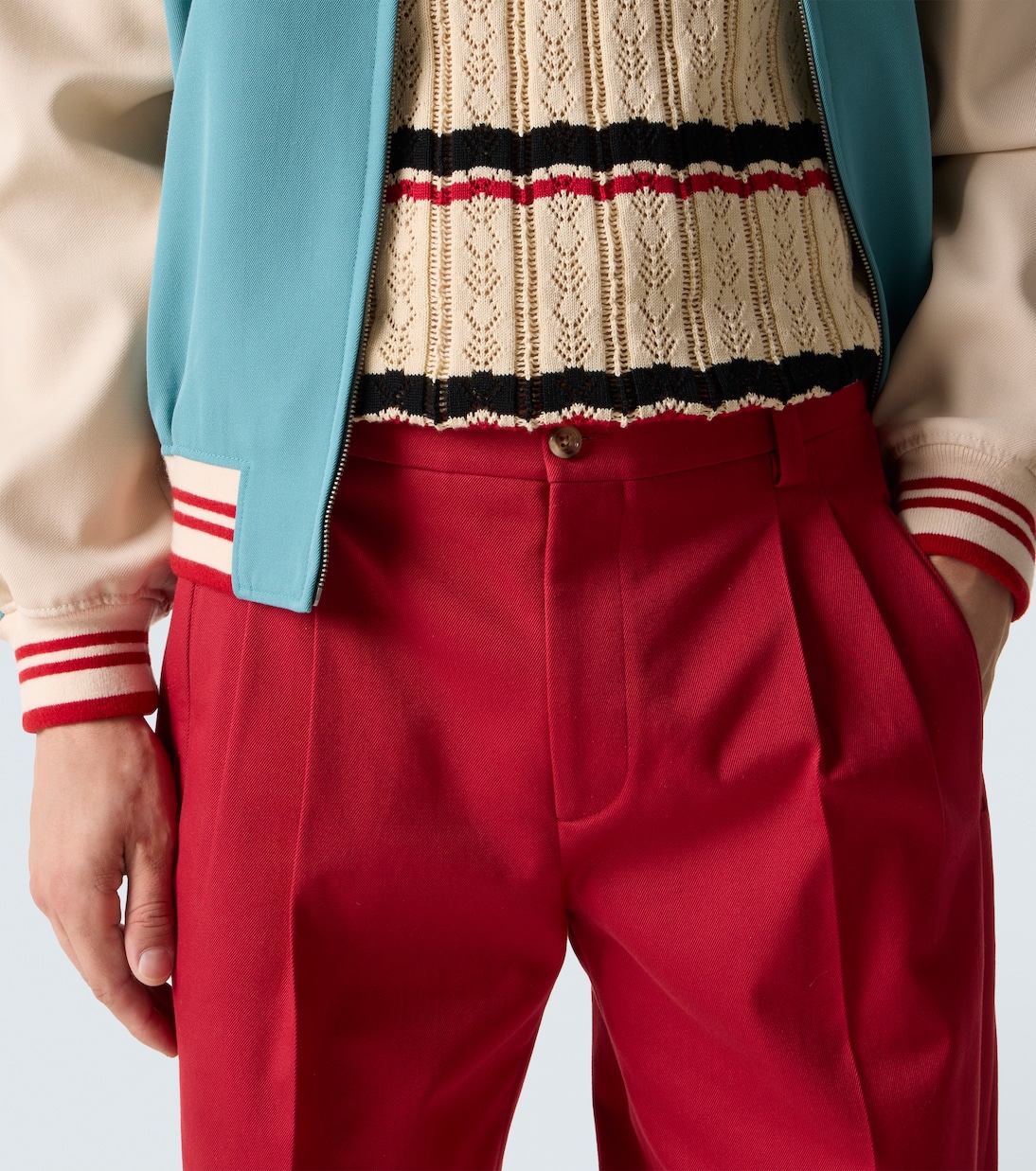 Cotton twill straight pants | Valentino