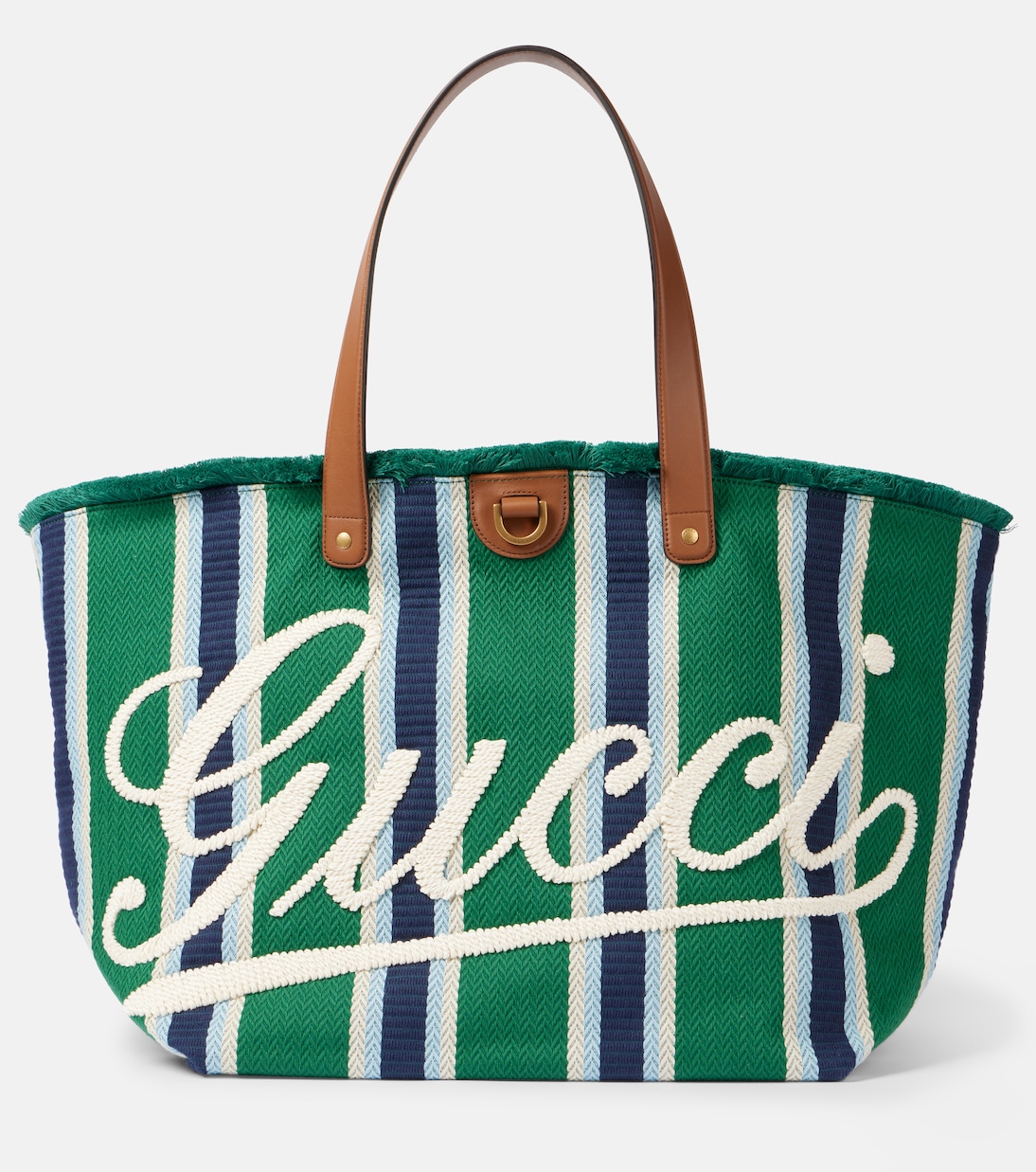 Large logo embroidered canvas tote bag | Gucci