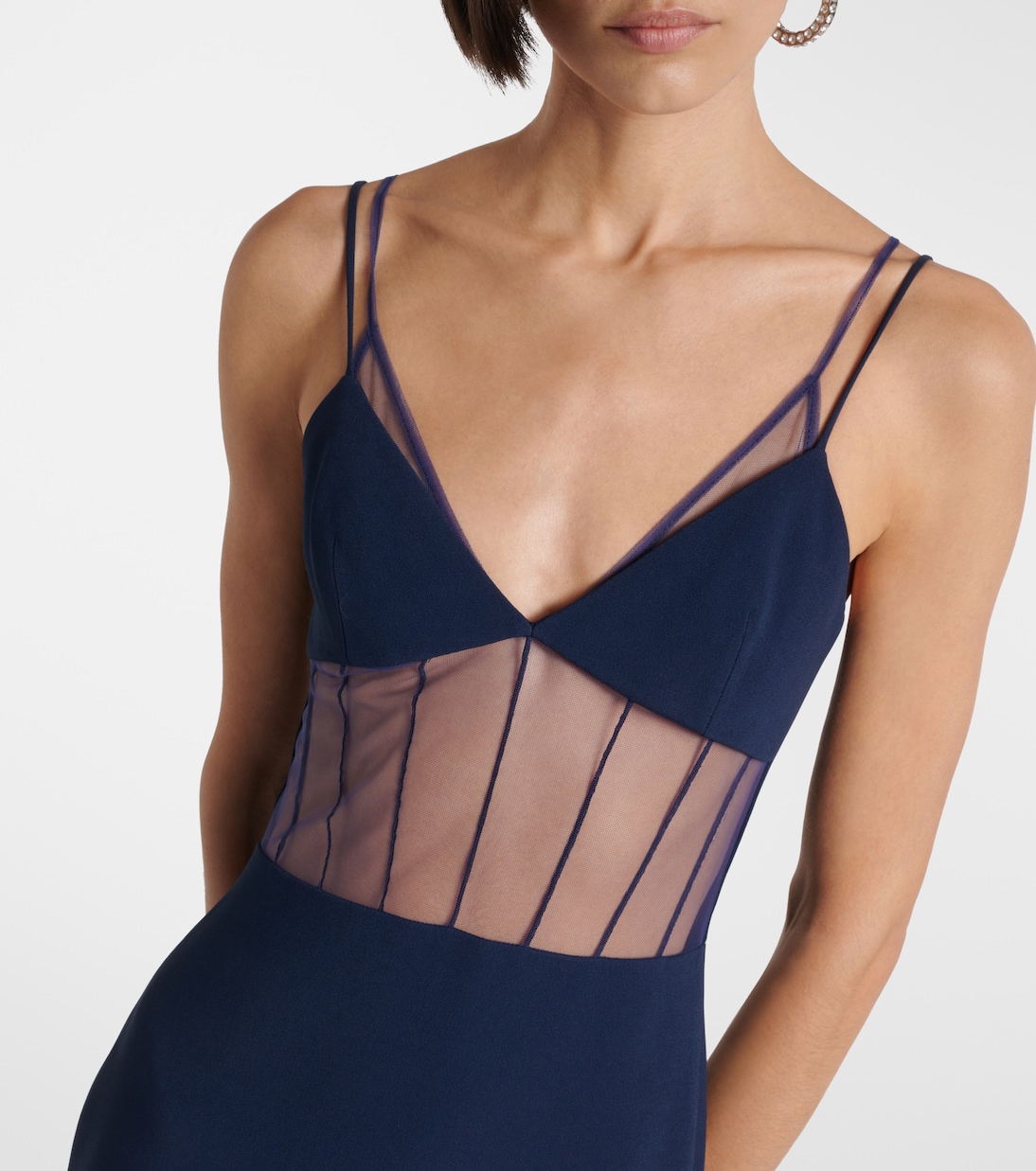 Tulle-trimmed bustier dress | David Koma