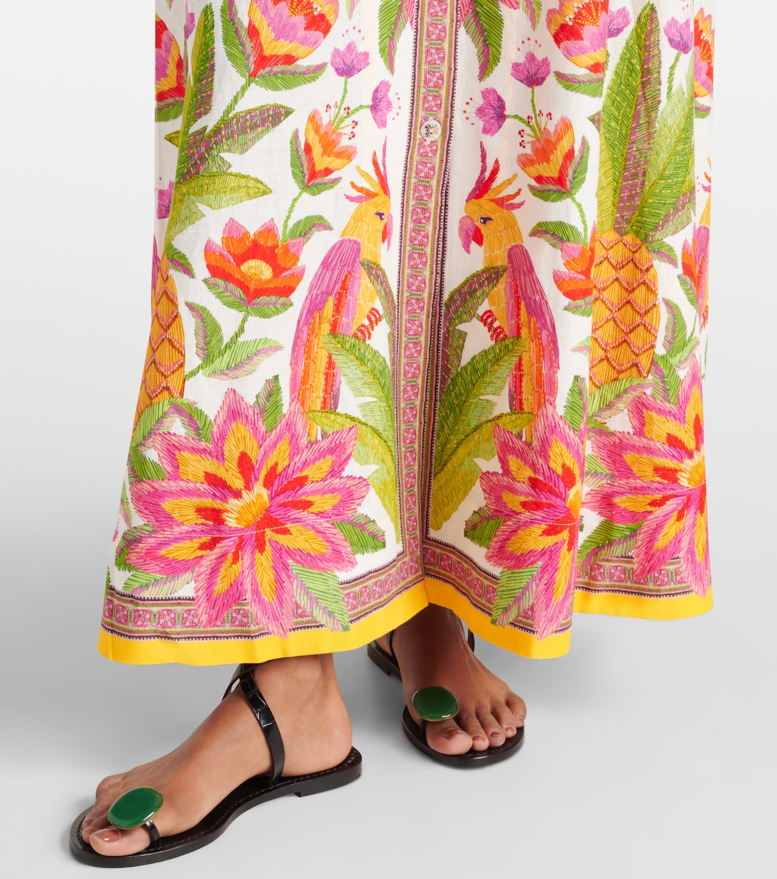 Maxikleid Ararais aus einem Leinengemisch | Farm Rio