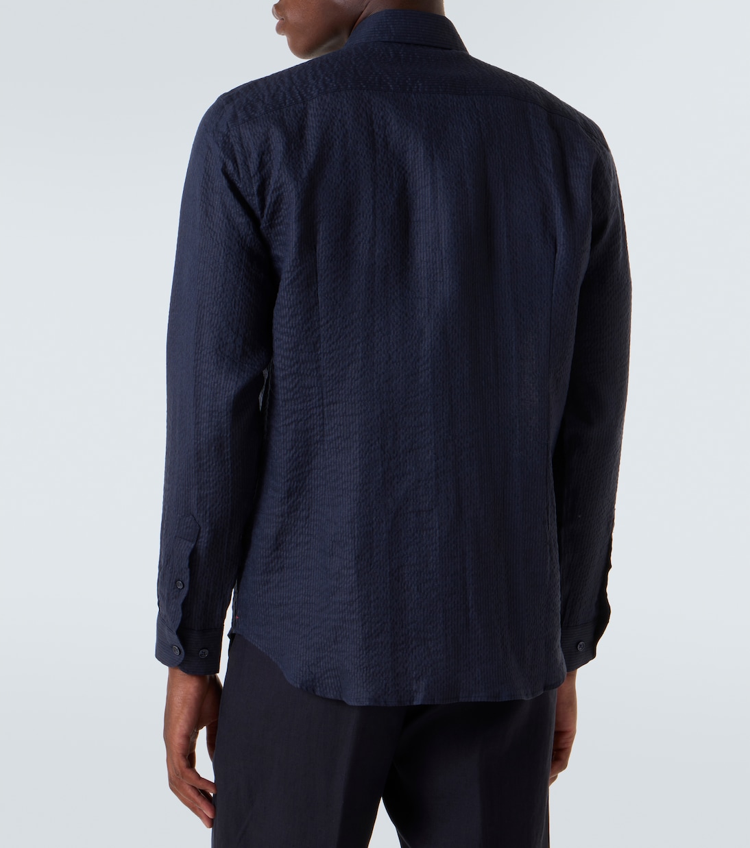 Giles cotton and linen tuxedo shirt | Orlebar Brown