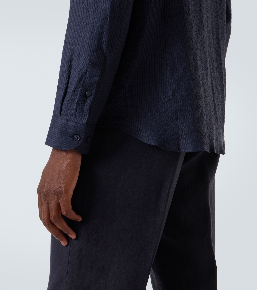 Giles cotton and linen tuxedo shirt | Orlebar Brown
