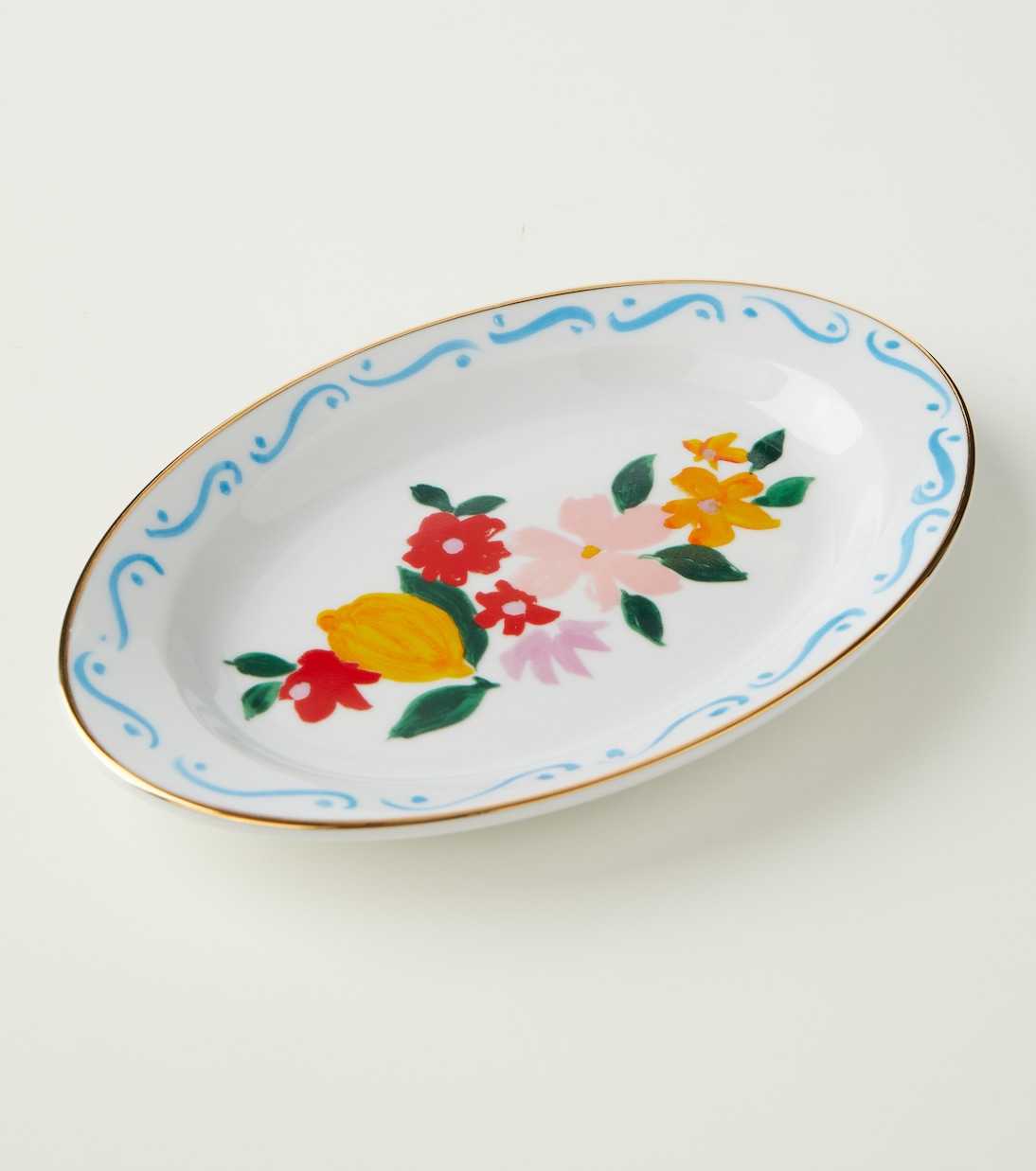 Set of 2 floral porcelain trays | Bitossi