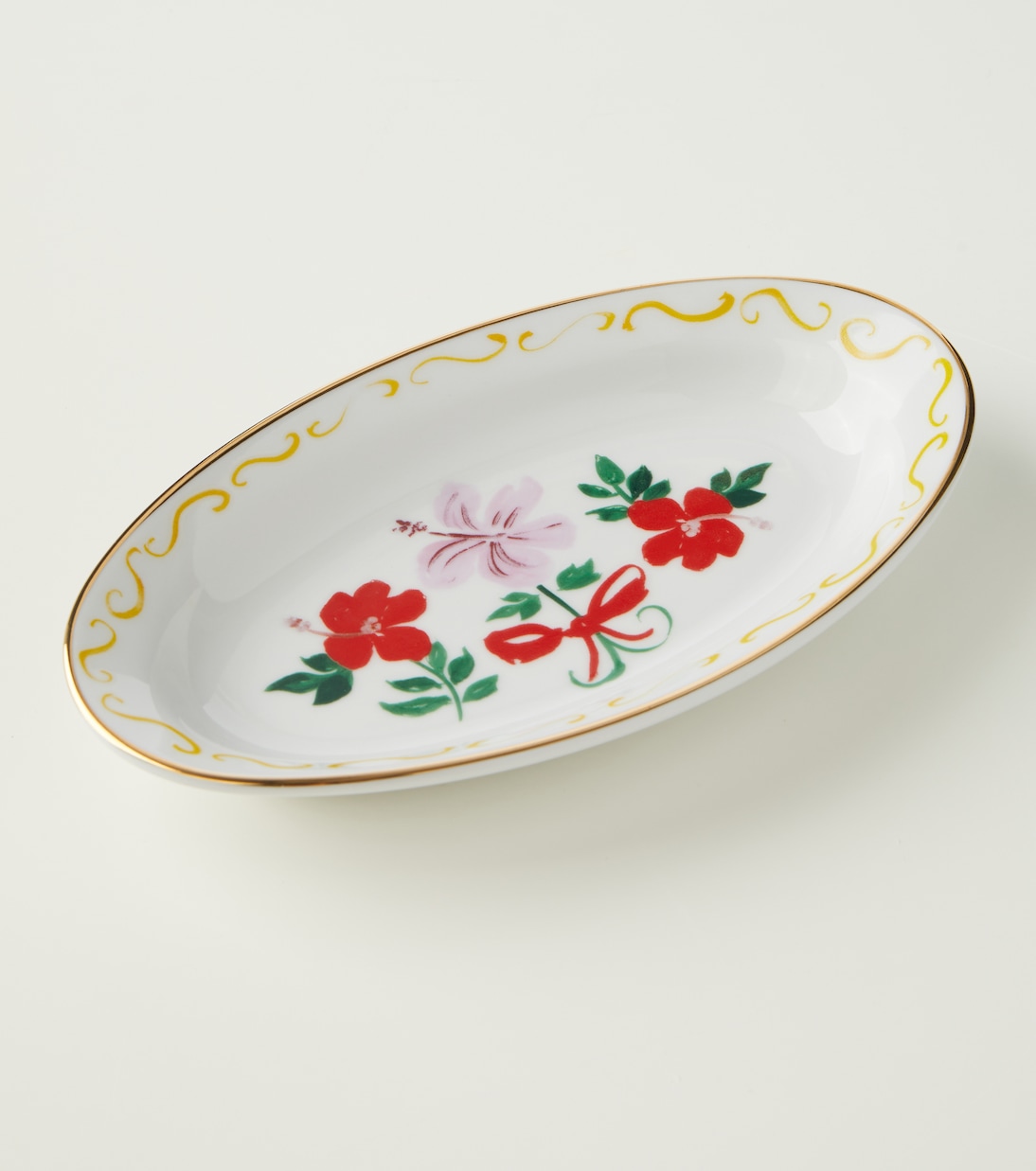 Set of 2 floral porcelain trays | Bitossi