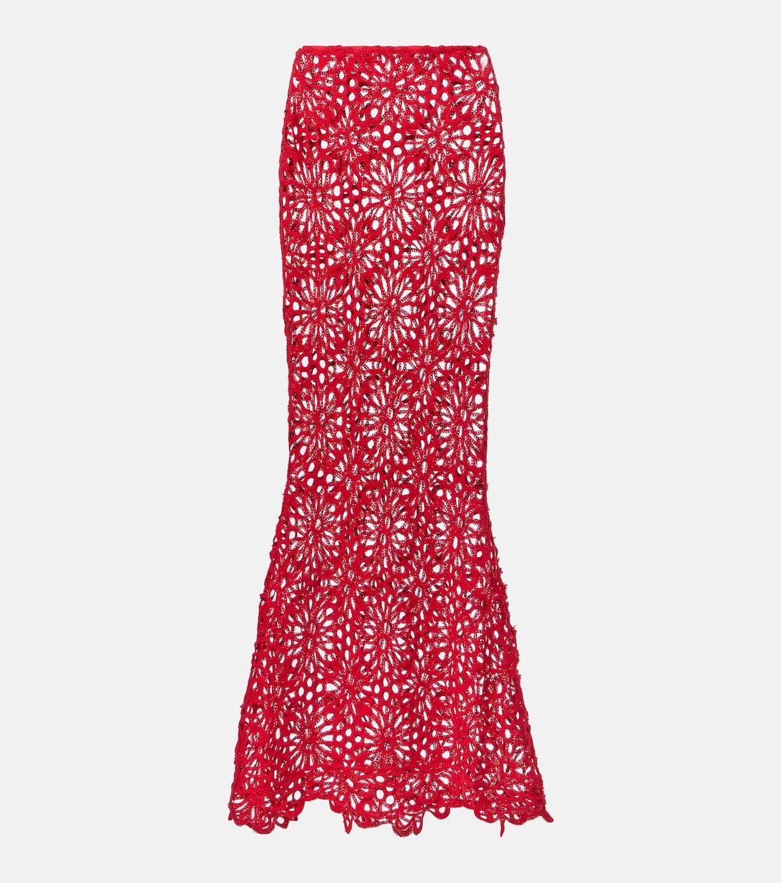 Obie cotton-blend crochet maxi skirt | Norma Kamali