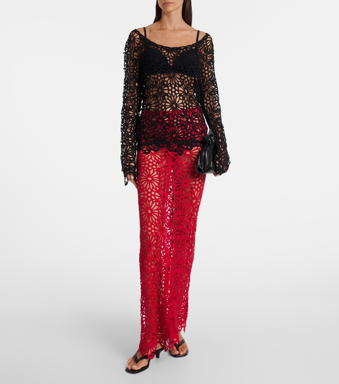 Obie cotton-blend crochet maxi skirt | Norma Kamali
